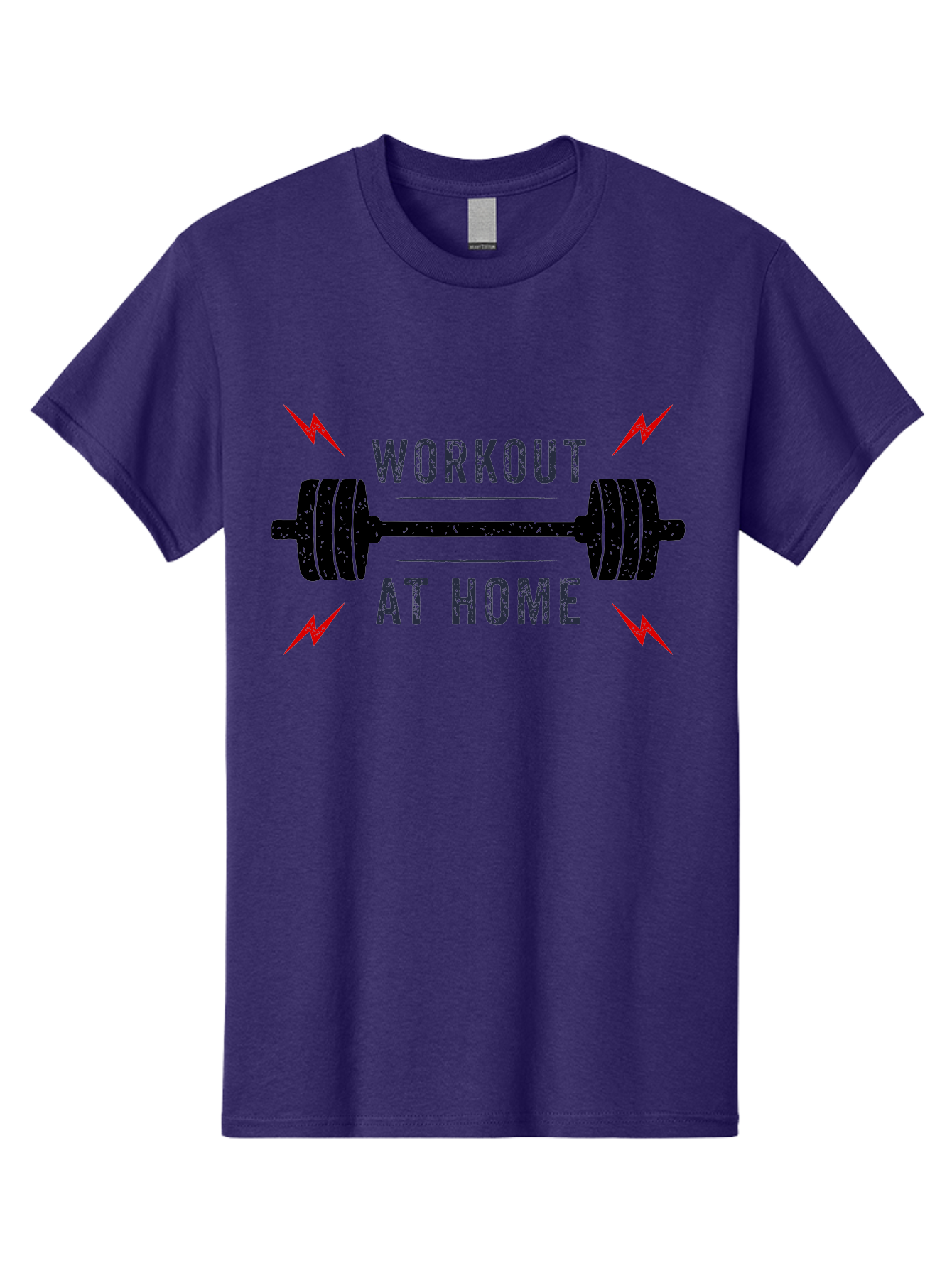 Workout-At-Home Men'S Graphic Tee, 100% Cotton, Comfortable Casual Summer Wear, Machine Washable, Home Workout, Fitness Motivation, Gym At Home, Exercise Routine, Weightlifting, Dumbbell Workout, Fitness Inspiration, Workout At Home Aab926