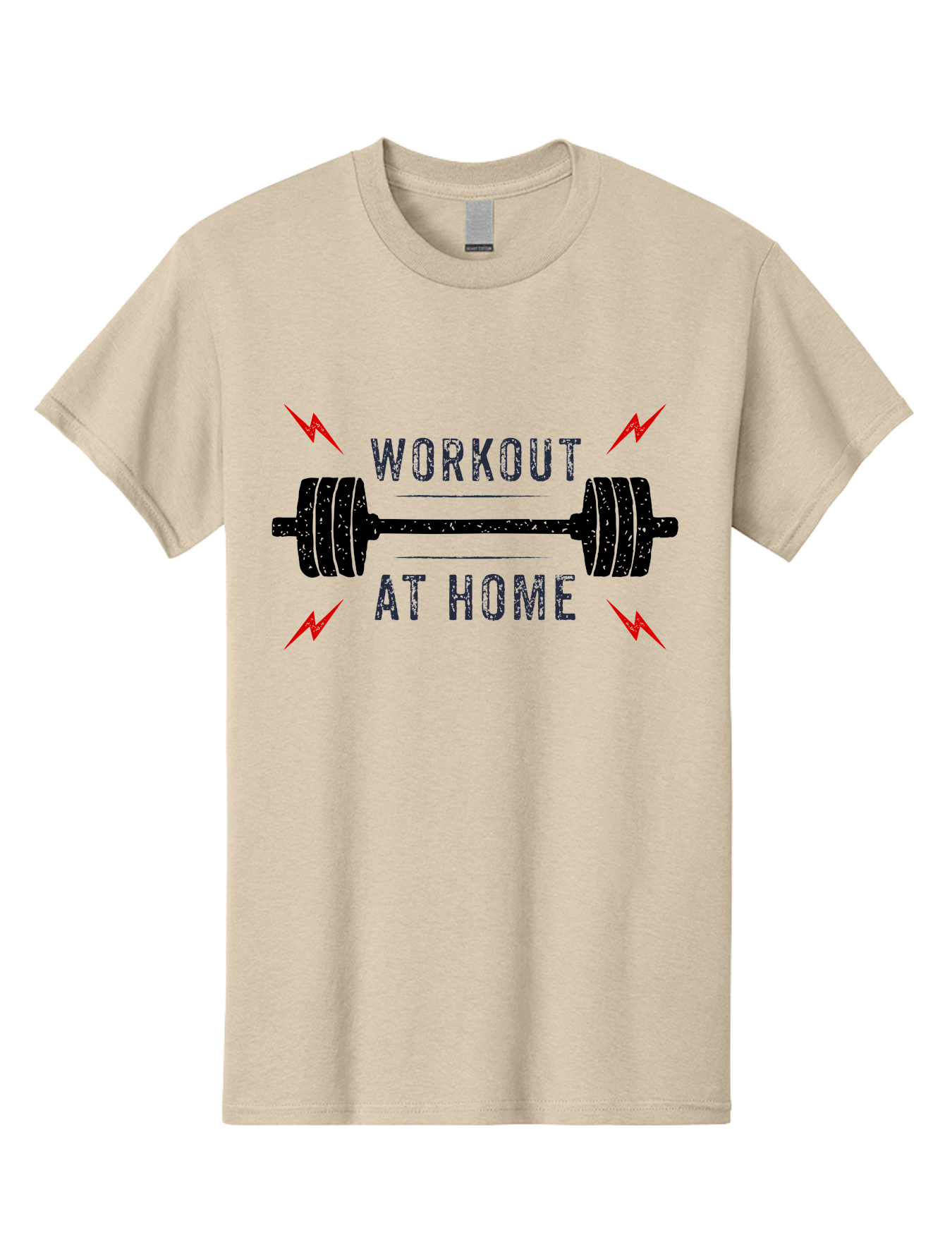 Workout-At-Home Men'S Graphic Tee, 100% Cotton, Comfortable Casual Summer Wear, Machine Washable, Home Workout, Fitness Motivation, Gym At Home, Exercise Routine, Weightlifting, Dumbbell Workout, Fitness Inspiration, Workout At Home Aab926