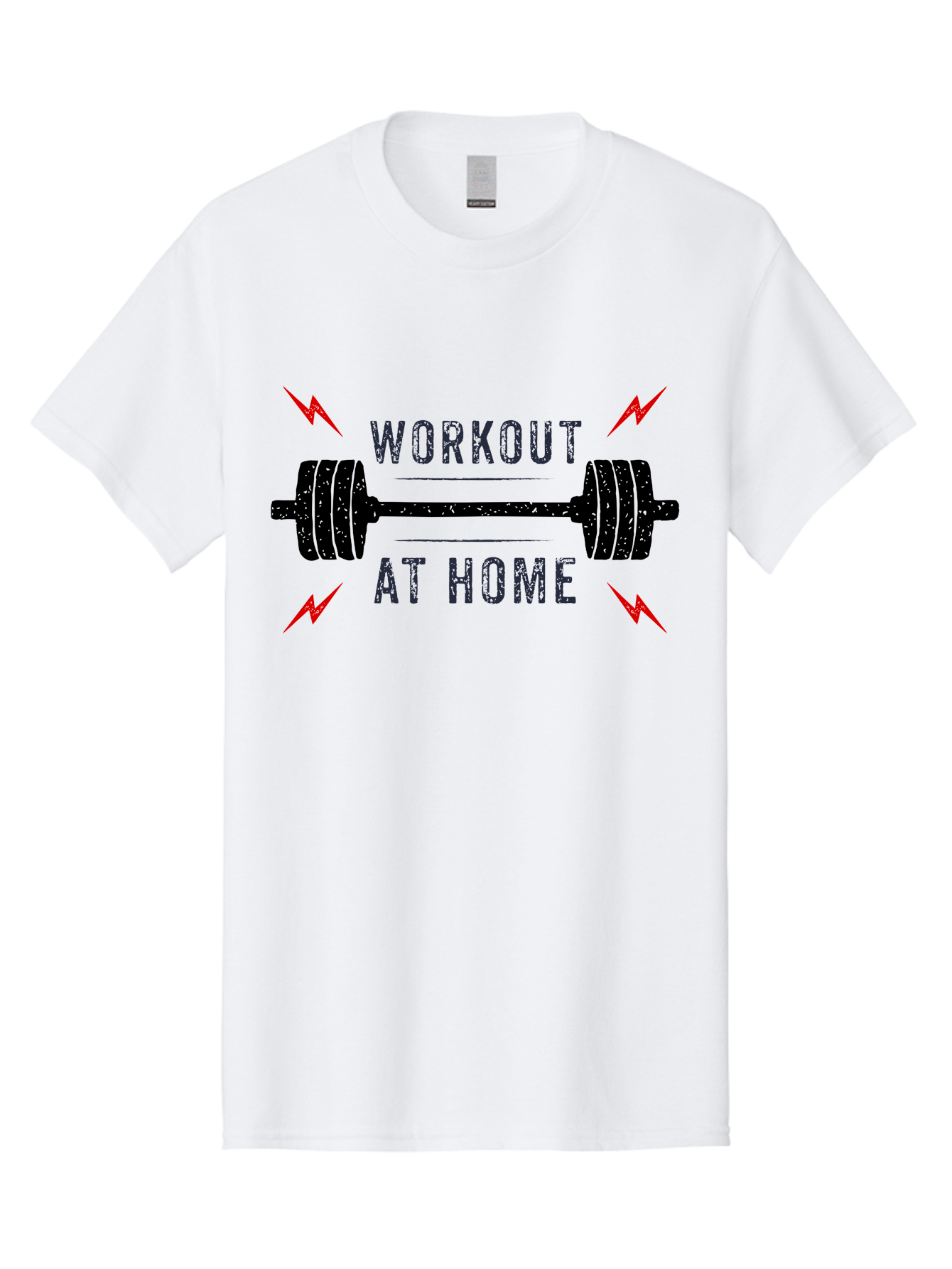 Workout-At-Home Men'S Graphic Tee, 100% Cotton, Comfortable Casual Summer Wear, Machine Washable, Home Workout, Fitness Motivation, Gym At Home, Exercise Routine, Weightlifting, Dumbbell Workout, Fitness Inspiration, Workout At Home Aab926