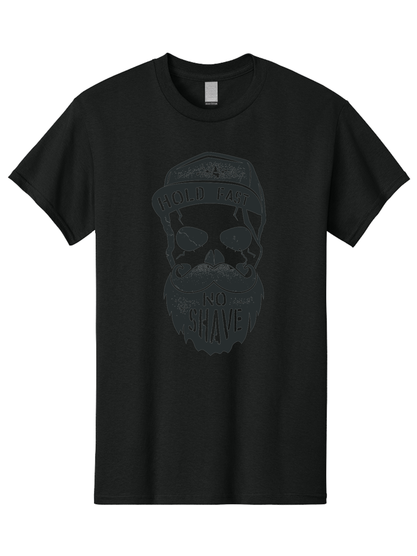 Hold-Fast-No-Shave Men'S Graphic Tee, 100% Cotton, Comfortable Casual Summer Wear, Machine Washable, Skull With Beard And Mustache, No Shave Movement, Hold Fast, Grunge Style, Tattoo Art, Skull Illustration, Beard And Mustache Illustration, Aab939