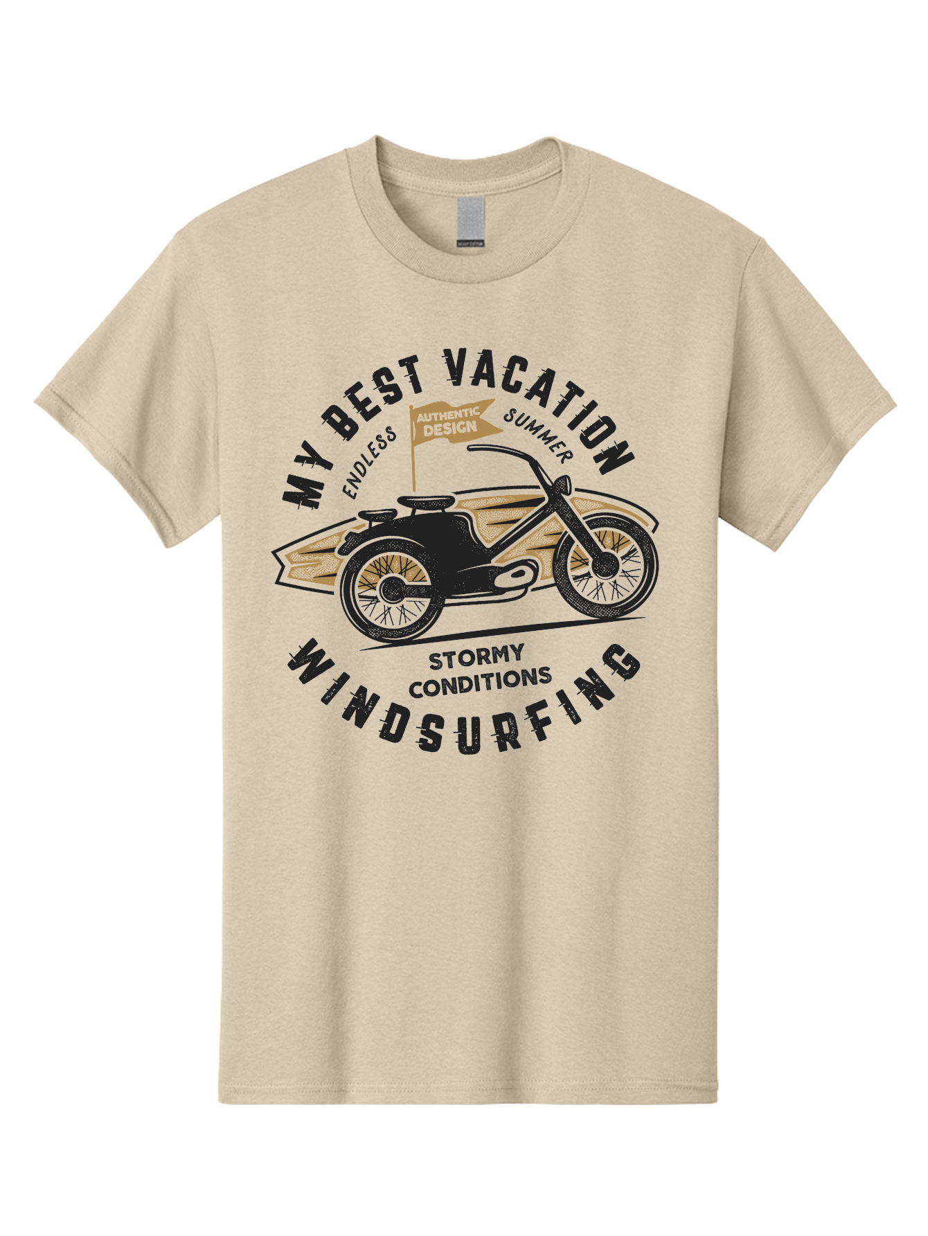 My-Best-Vacation-Windsurfing-1 Men'S Graphic Tee, 100% Cotton, Comfortable Casual Summer Wear, Machine Washable, Motorcycle Windsurfing, Summer Vacation, Stormy Conditions, Endless Summer, Coastal Adventures, Extreme Sports, Aab943