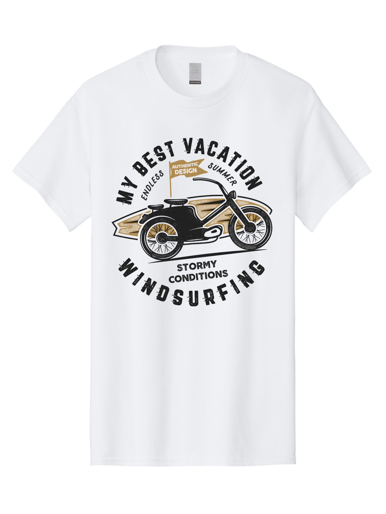 My-Best-Vacation-Windsurfing-1 Men'S Graphic Tee, 100% Cotton, Comfortable Casual Summer Wear, Machine Washable, Motorcycle Windsurfing, Summer Vacation, Stormy Conditions, Endless Summer, Coastal Adventures, Extreme Sports, Aab943