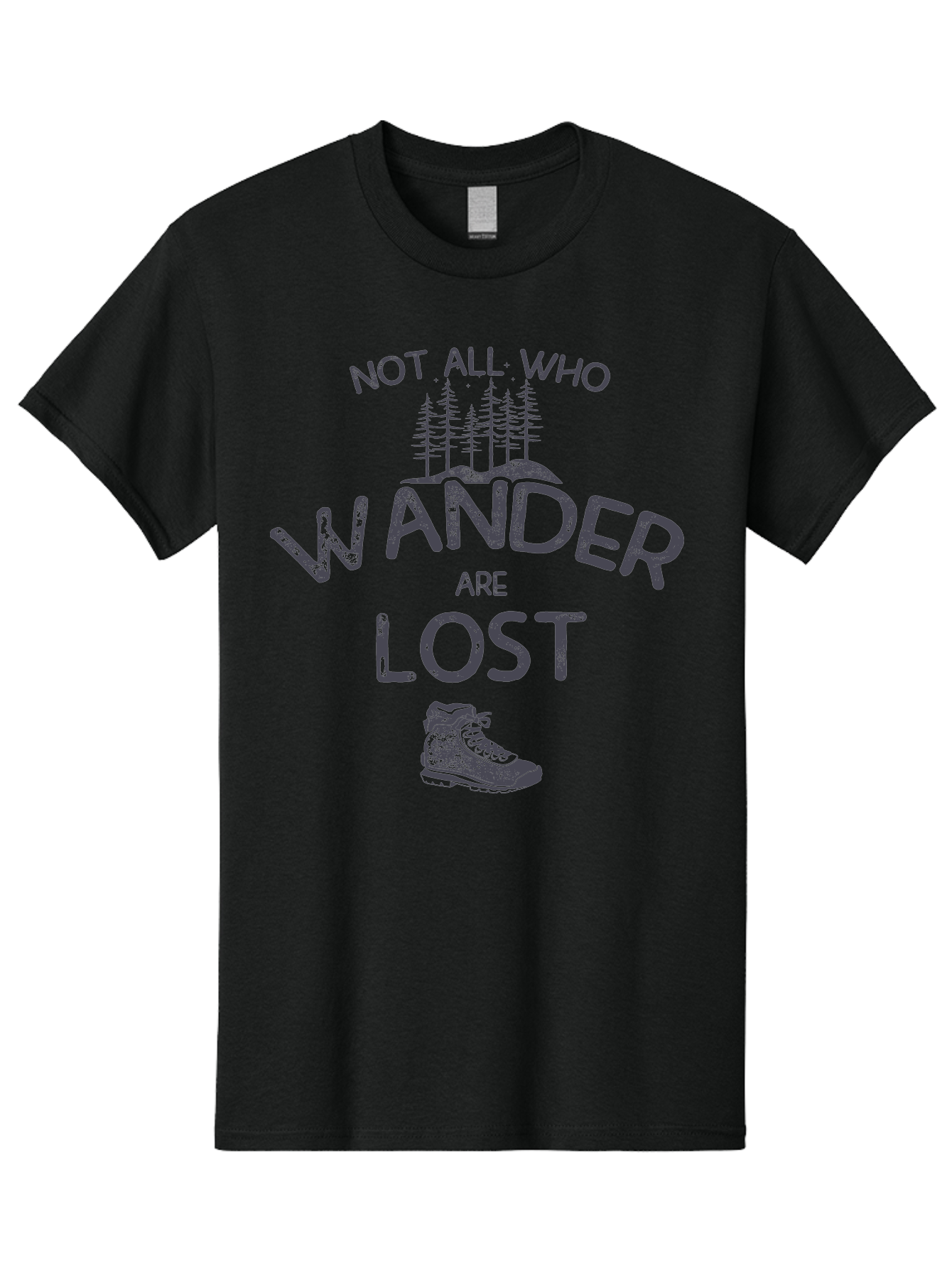 Not-All-Who-Wander-Are-Lost-1 Men'S Graphic Tee, 100% Cotton, Comfortable Casual Summer Wear, Machine Washable, Hiking Quote, Travel Inspiration, Adventure Theme, Motivational Phrase, Wanderlust, Outdoor Lifestyle, Trekking Boots, Aab947