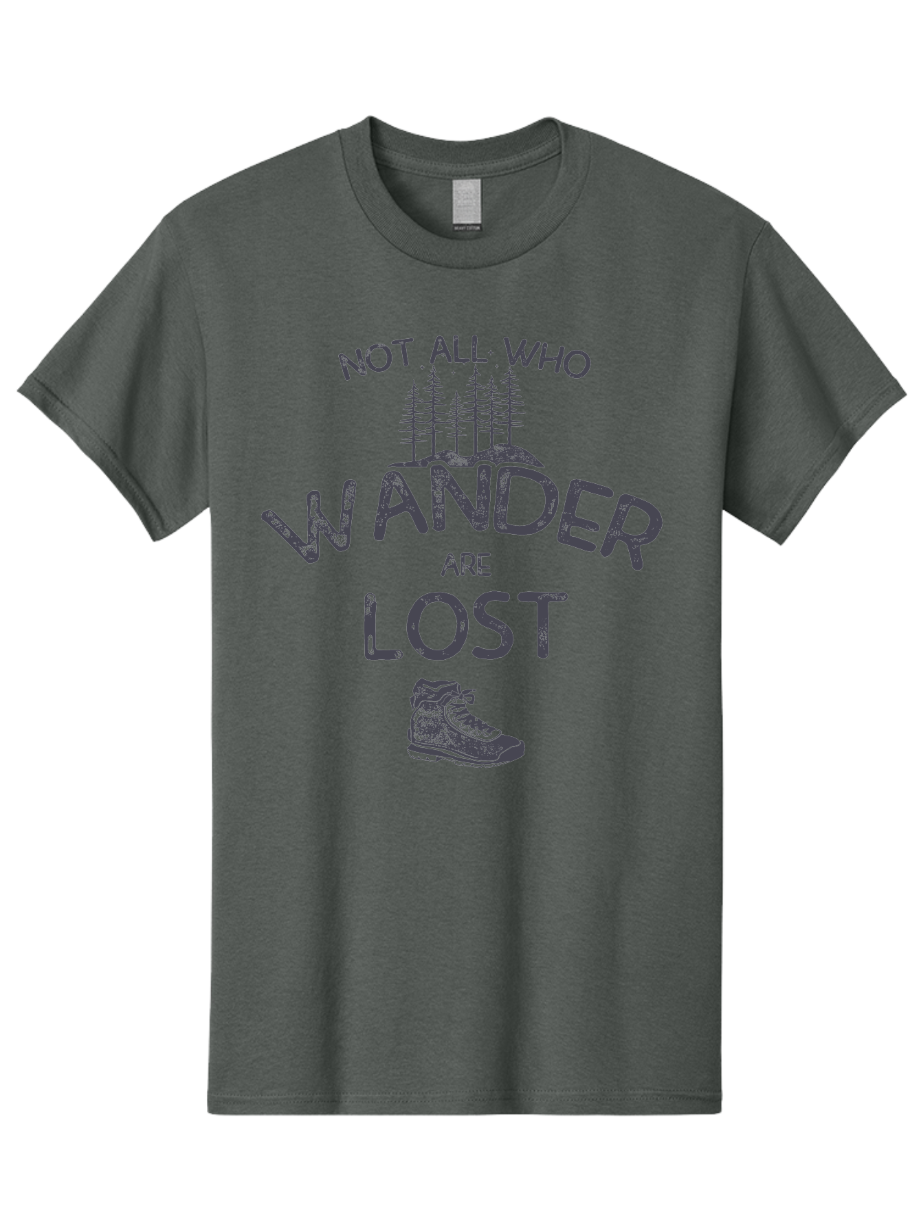 Not-All-Who-Wander-Are-Lost-1 Men'S Graphic Tee, 100% Cotton, Comfortable Casual Summer Wear, Machine Washable, Hiking Quote, Travel Inspiration, Adventure Theme, Motivational Phrase, Wanderlust, Outdoor Lifestyle, Trekking Boots, Aab947