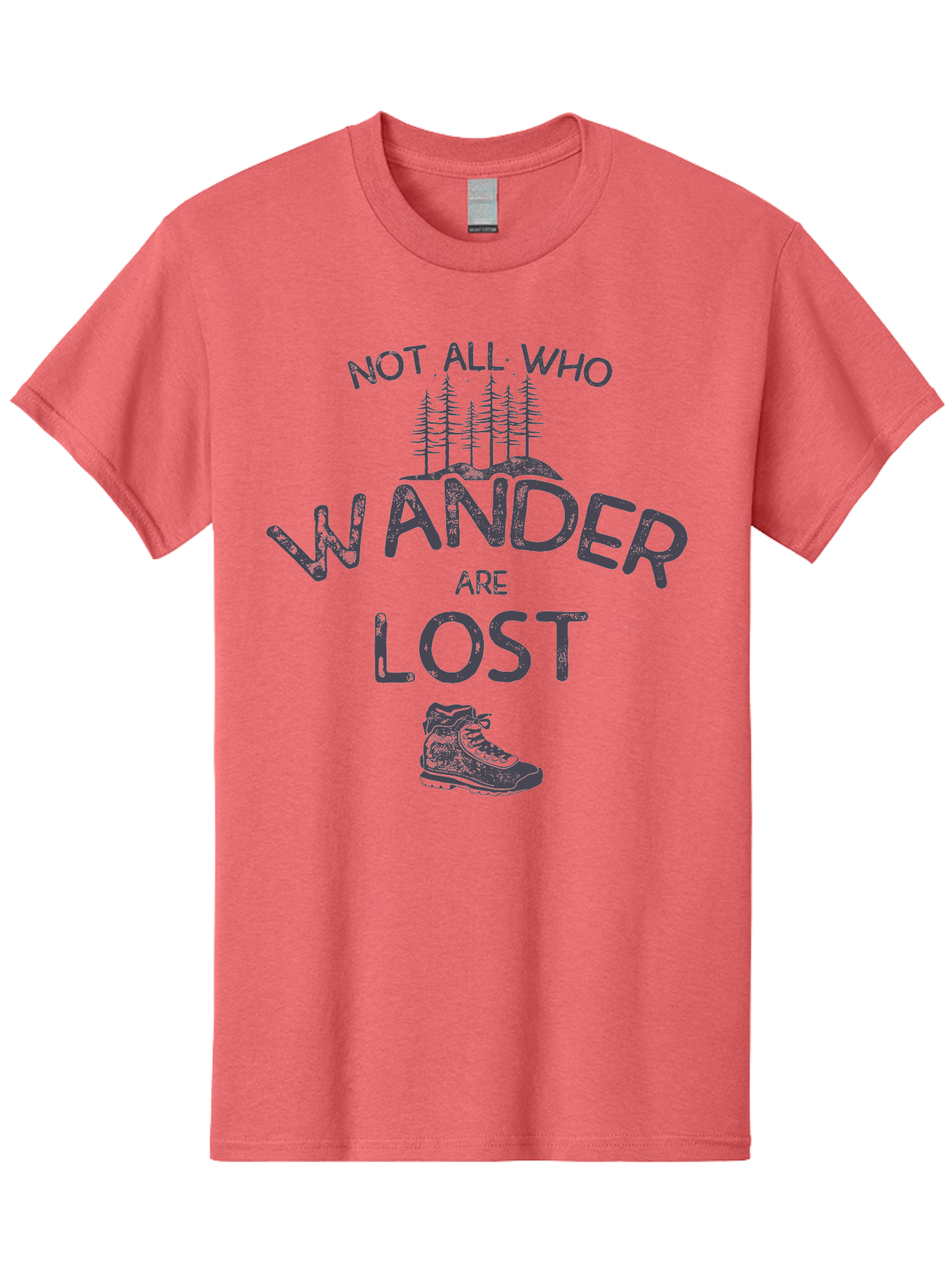 Not-All-Who-Wander-Are-Lost-1 Men'S Graphic Tee, 100% Cotton, Comfortable Casual Summer Wear, Machine Washable, Hiking Quote, Travel Inspiration, Adventure Theme, Motivational Phrase, Wanderlust, Outdoor Lifestyle, Trekking Boots, Aab947