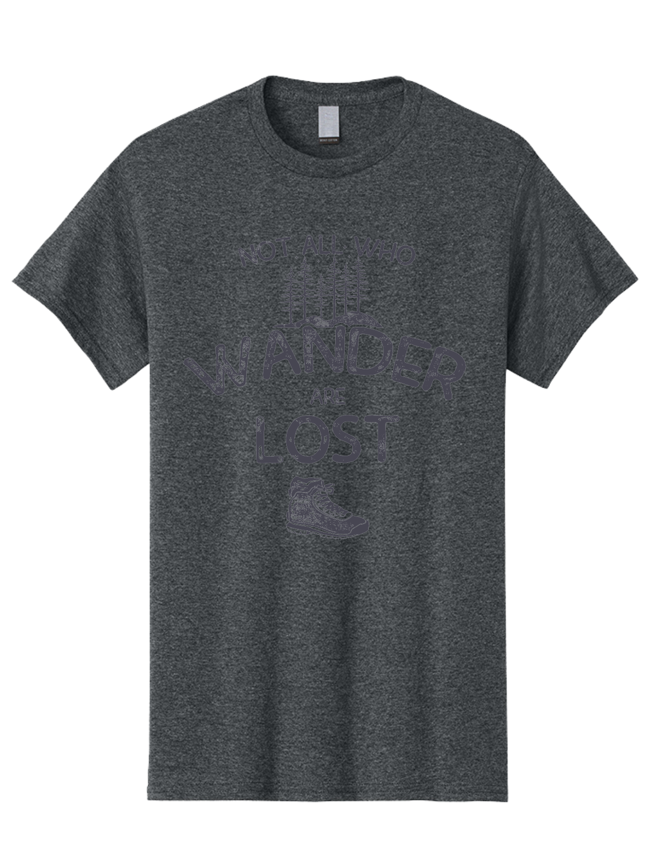 Not-All-Who-Wander-Are-Lost-1 Men'S Graphic Tee, 100% Cotton, Comfortable Casual Summer Wear, Machine Washable, Hiking Quote, Travel Inspiration, Adventure Theme, Motivational Phrase, Wanderlust, Outdoor Lifestyle, Trekking Boots, Aab947