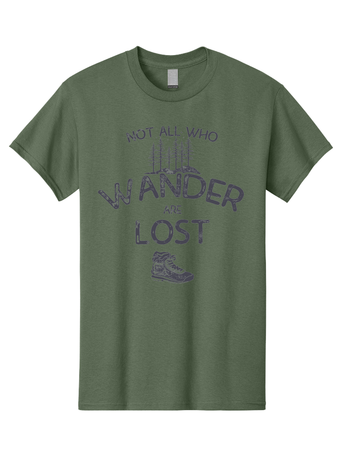 Not-All-Who-Wander-Are-Lost-1 Men'S Graphic Tee, 100% Cotton, Comfortable Casual Summer Wear, Machine Washable, Hiking Quote, Travel Inspiration, Adventure Theme, Motivational Phrase, Wanderlust, Outdoor Lifestyle, Trekking Boots, Aab947
