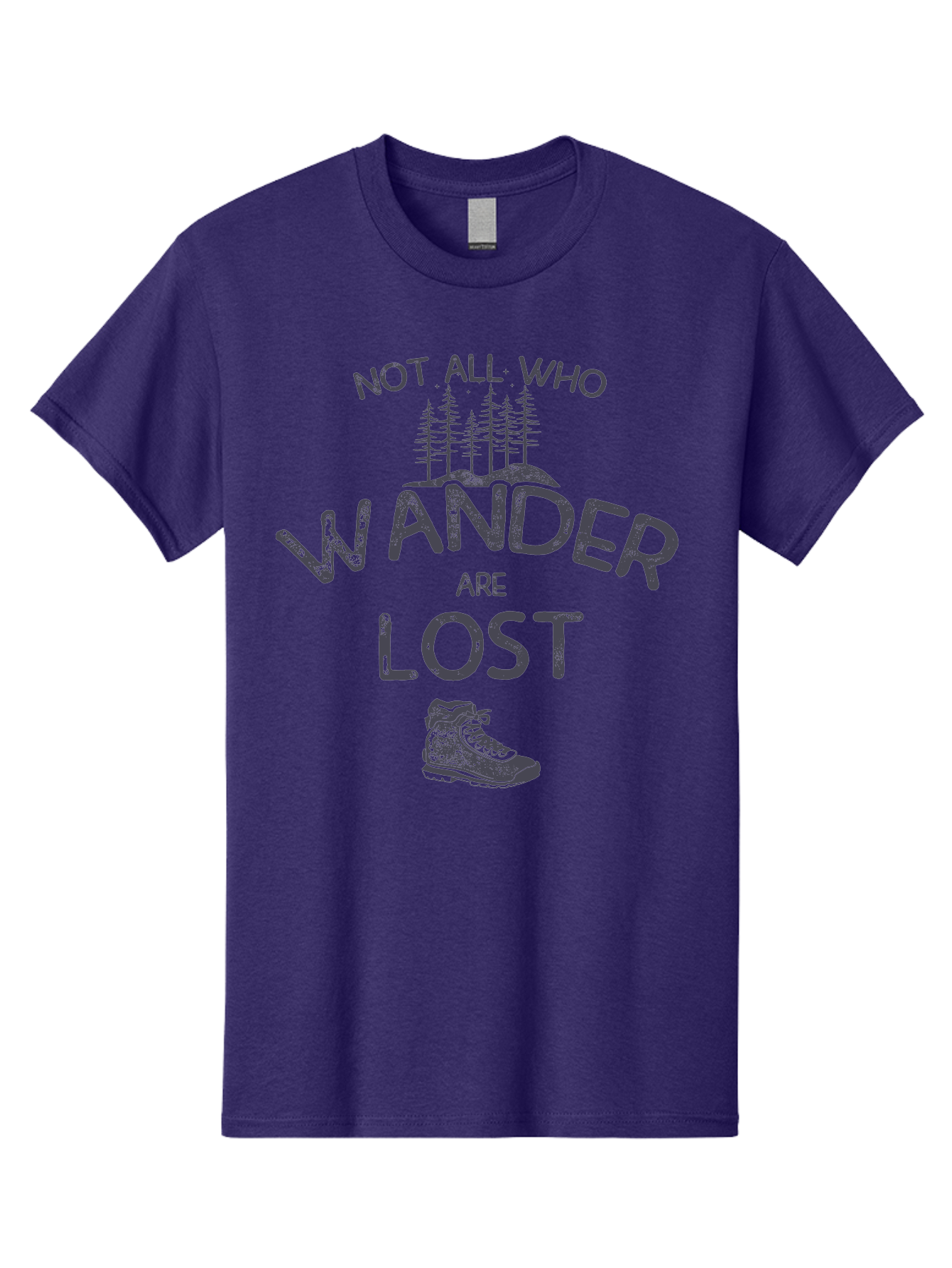 Not-All-Who-Wander-Are-Lost-1 Men'S Graphic Tee, 100% Cotton, Comfortable Casual Summer Wear, Machine Washable, Hiking Quote, Travel Inspiration, Adventure Theme, Motivational Phrase, Wanderlust, Outdoor Lifestyle, Trekking Boots, Aab947