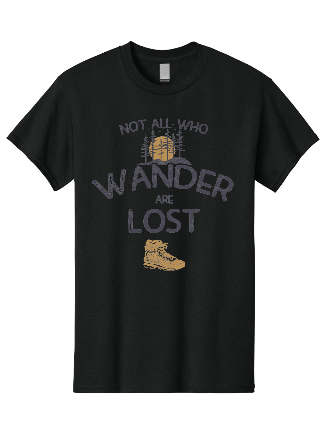 Not-All-Who-Wander-Are-Lost Men'S Graphic Tee, 100% Cotton, Comfortable Casual Summer Wear, Machine Washable, Hiking Boots, Wanderlust, Travel Inspiration, Adventure Seekers, Outdoor Enthusiasts, Inspirational Quotes, Motivational Phrases, Aab948