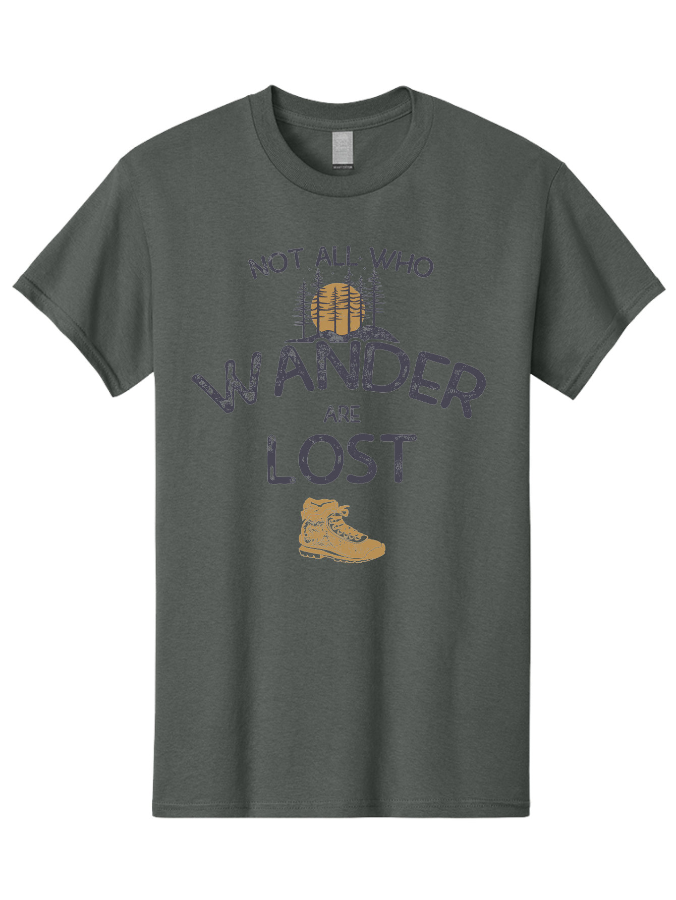 Not-All-Who-Wander-Are-Lost Men'S Graphic Tee, 100% Cotton, Comfortable Casual Summer Wear, Machine Washable, Hiking Boots, Wanderlust, Travel Inspiration, Adventure Seekers, Outdoor Enthusiasts, Inspirational Quotes, Motivational Phrases, Aab948