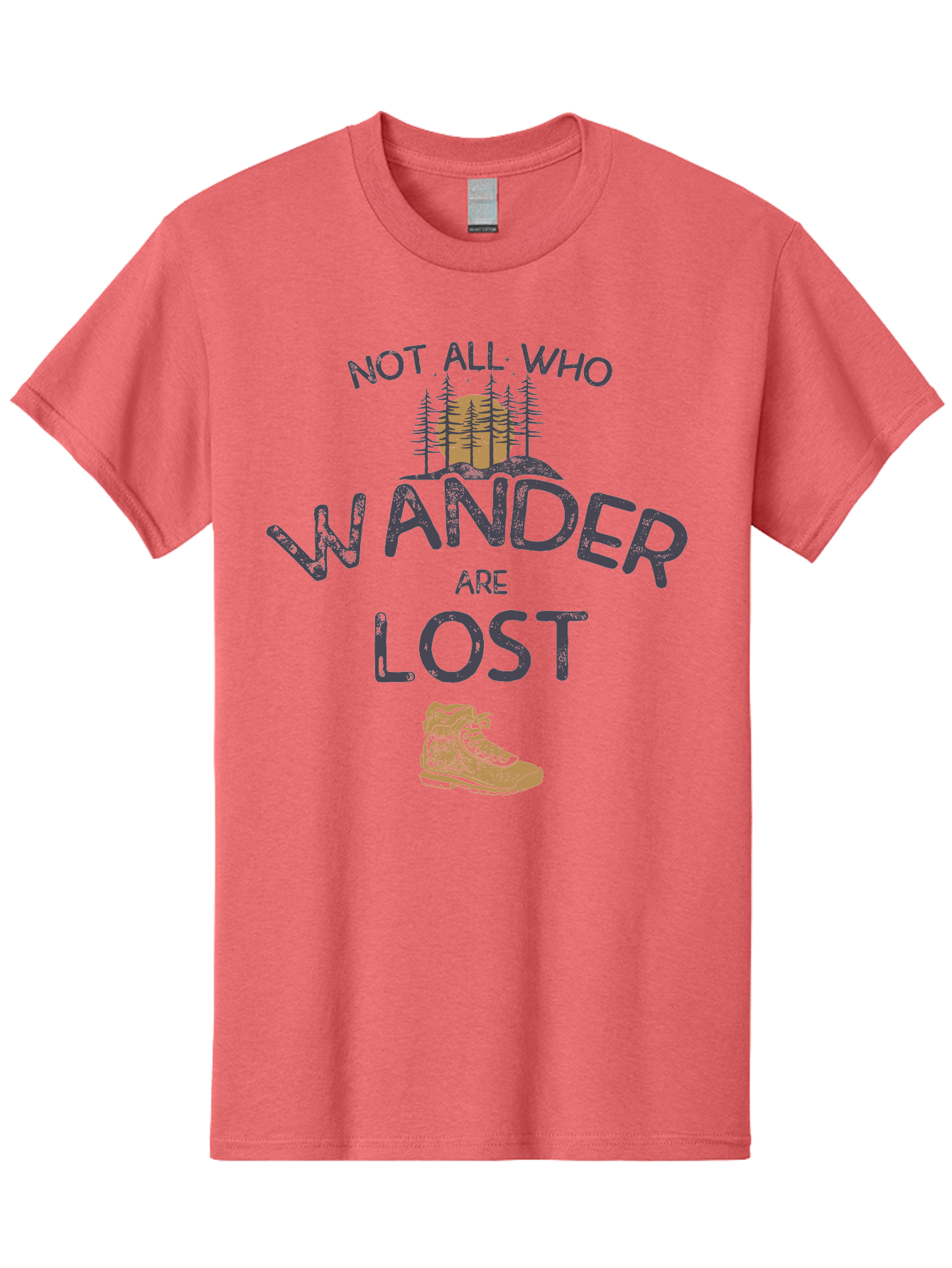 Not-All-Who-Wander-Are-Lost Men'S Graphic Tee, 100% Cotton, Comfortable Casual Summer Wear, Machine Washable, Hiking Boots, Wanderlust, Travel Inspiration, Adventure Seekers, Outdoor Enthusiasts, Inspirational Quotes, Motivational Phrases, Aab948