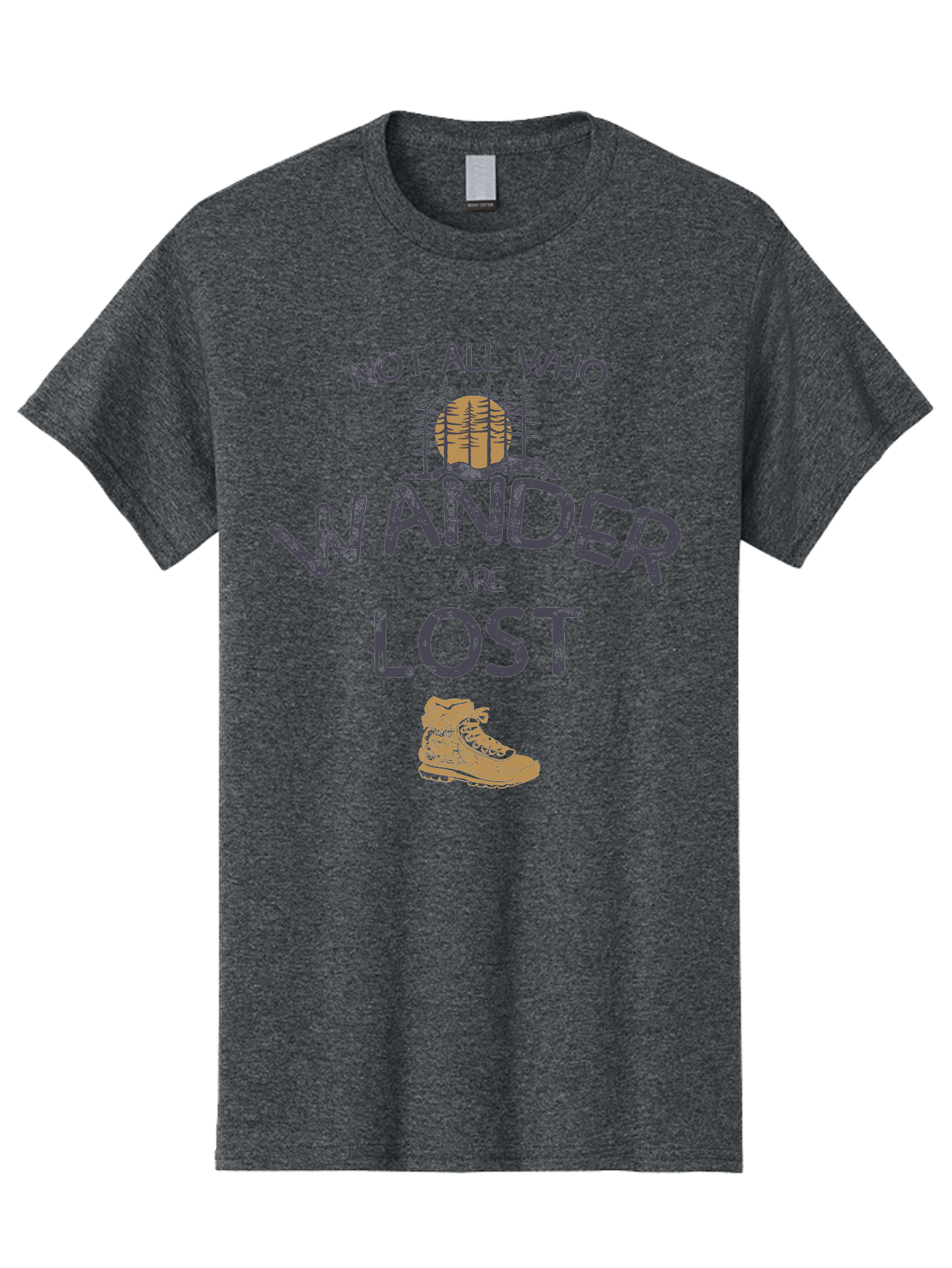 Not-All-Who-Wander-Are-Lost Men'S Graphic Tee, 100% Cotton, Comfortable Casual Summer Wear, Machine Washable, Hiking Boots, Wanderlust, Travel Inspiration, Adventure Seekers, Outdoor Enthusiasts, Inspirational Quotes, Motivational Phrases, Aab948