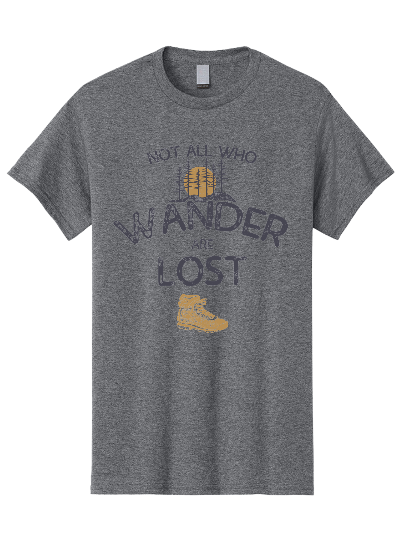 Not-All-Who-Wander-Are-Lost Men'S Graphic Tee, 100% Cotton, Comfortable Casual Summer Wear, Machine Washable, Hiking Boots, Wanderlust, Travel Inspiration, Adventure Seekers, Outdoor Enthusiasts, Inspirational Quotes, Motivational Phrases, Aab948