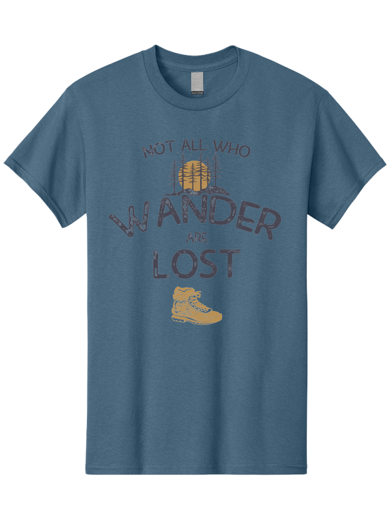 Not-All-Who-Wander-Are-Lost Men'S Graphic Tee, 100% Cotton, Comfortable Casual Summer Wear, Machine Washable, Hiking Boots, Wanderlust, Travel Inspiration, Adventure Seekers, Outdoor Enthusiasts, Inspirational Quotes, Motivational Phrases, Aab948