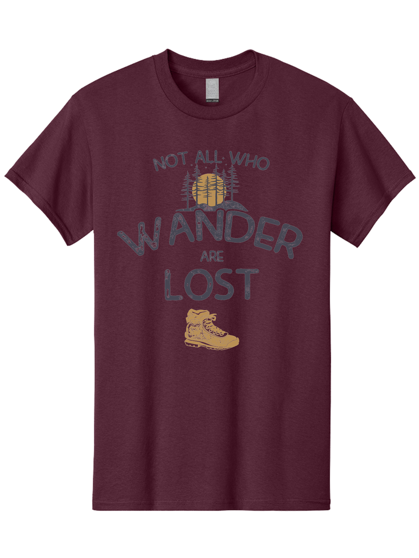 Not-All-Who-Wander-Are-Lost Men'S Graphic Tee, 100% Cotton, Comfortable Casual Summer Wear, Machine Washable, Hiking Boots, Wanderlust, Travel Inspiration, Adventure Seekers, Outdoor Enthusiasts, Inspirational Quotes, Motivational Phrases, Aab948