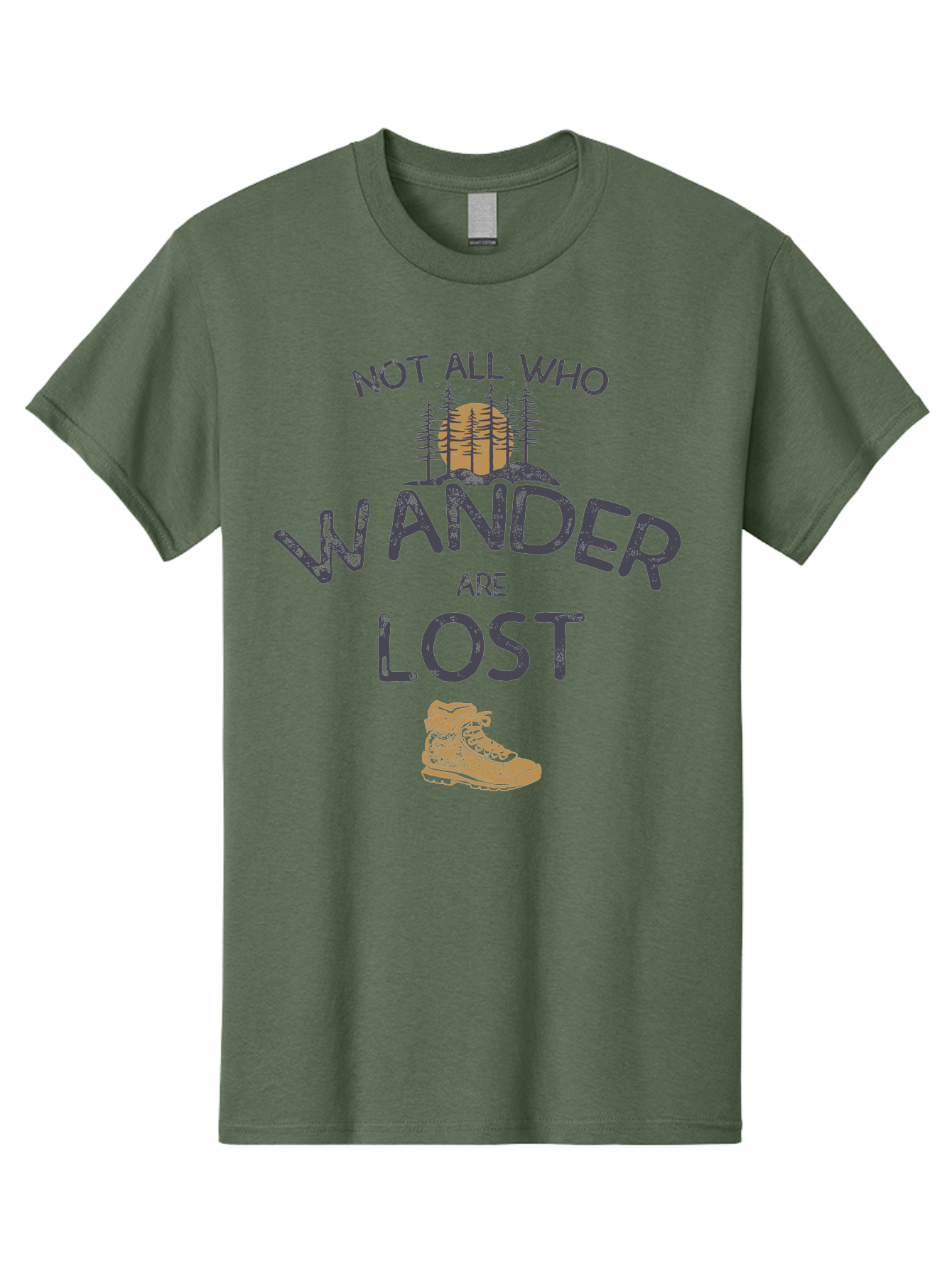 Not-All-Who-Wander-Are-Lost Men'S Graphic Tee, 100% Cotton, Comfortable Casual Summer Wear, Machine Washable, Hiking Boots, Wanderlust, Travel Inspiration, Adventure Seekers, Outdoor Enthusiasts, Inspirational Quotes, Motivational Phrases, Aab948