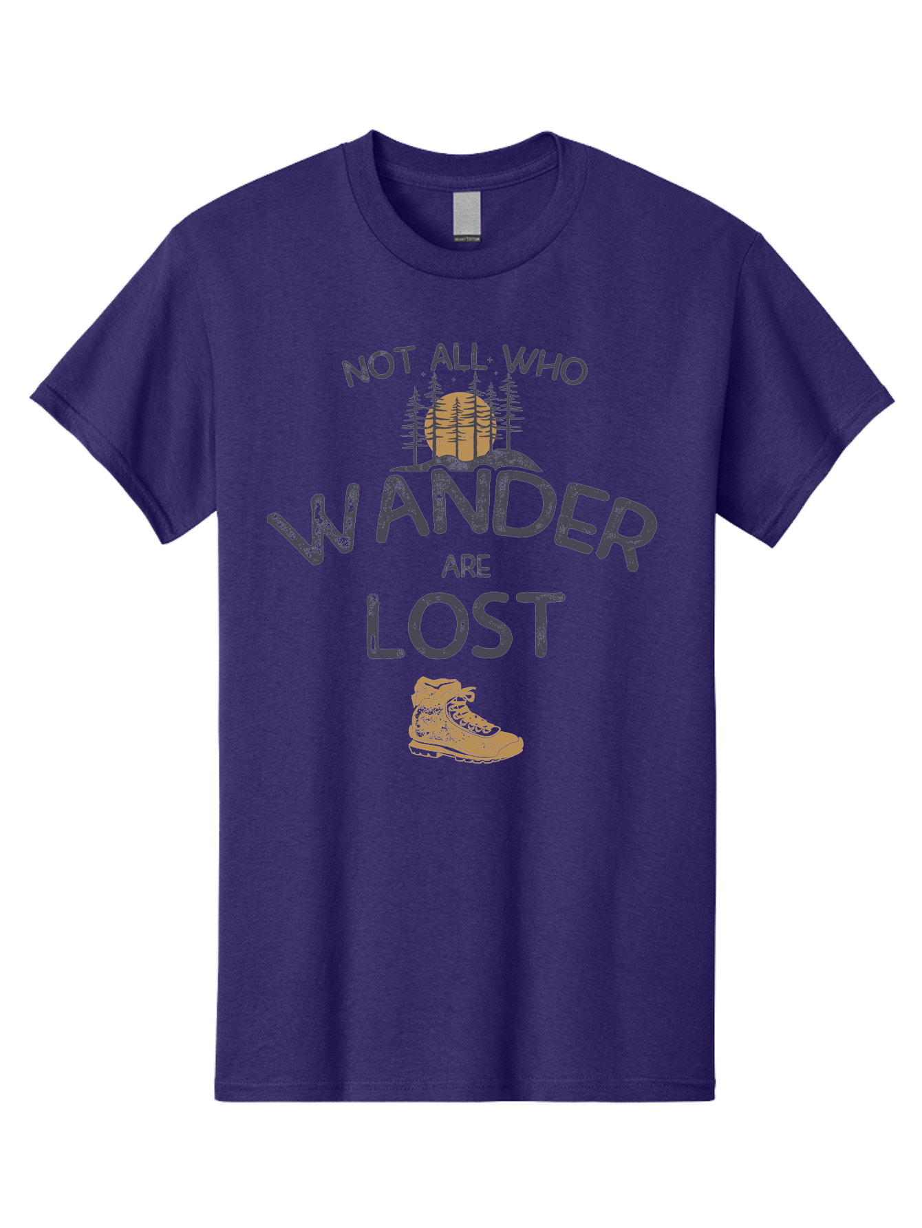 Not-All-Who-Wander-Are-Lost Men'S Graphic Tee, 100% Cotton, Comfortable Casual Summer Wear, Machine Washable, Hiking Boots, Wanderlust, Travel Inspiration, Adventure Seekers, Outdoor Enthusiasts, Inspirational Quotes, Motivational Phrases, Aab948