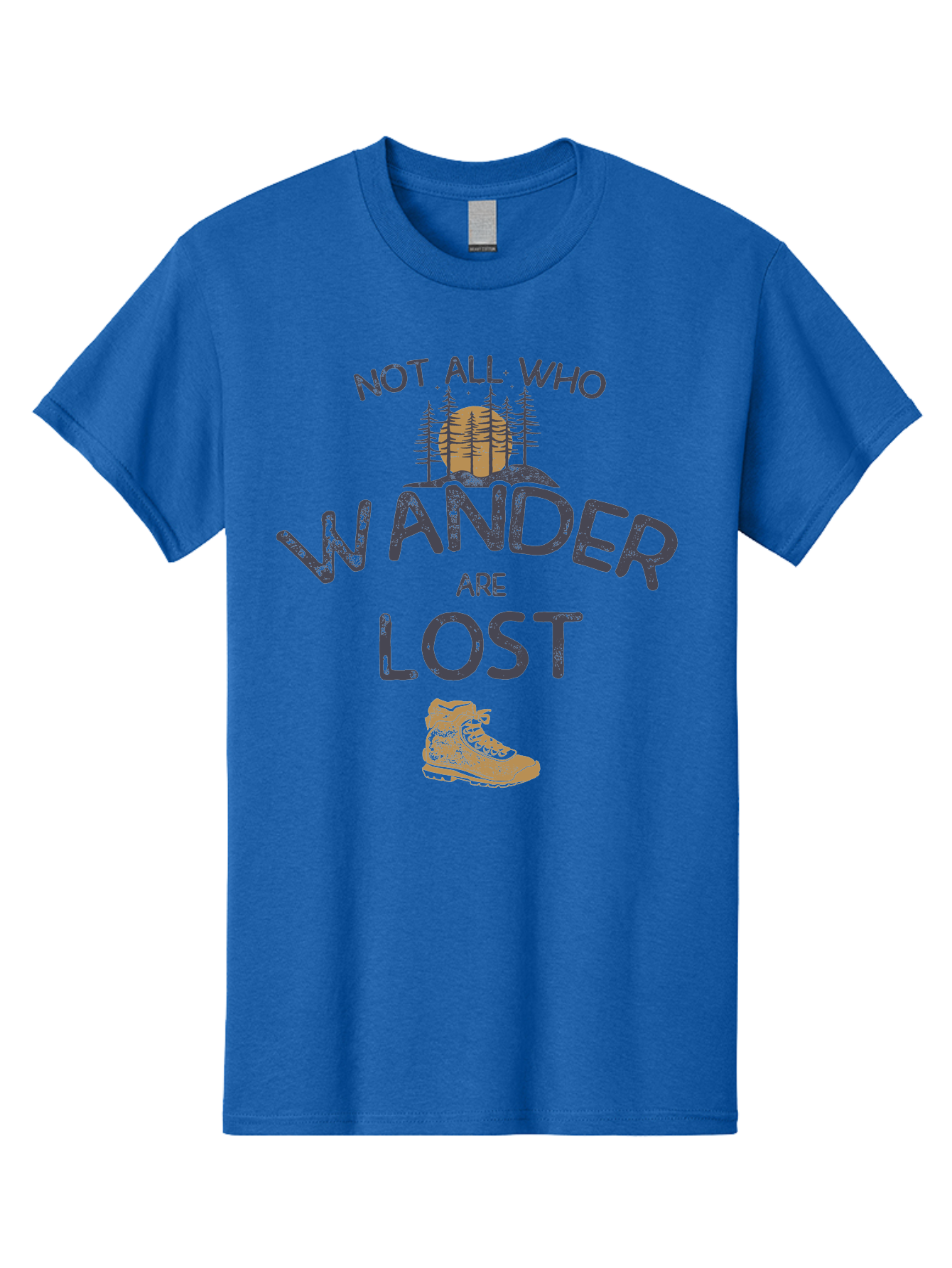Not-All-Who-Wander-Are-Lost Men'S Graphic Tee, 100% Cotton, Comfortable Casual Summer Wear, Machine Washable, Hiking Boots, Wanderlust, Travel Inspiration, Adventure Seekers, Outdoor Enthusiasts, Inspirational Quotes, Motivational Phrases, Aab948