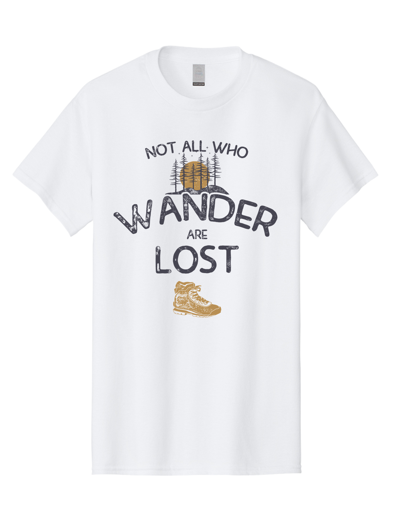 Not-All-Who-Wander-Are-Lost Men'S Graphic Tee, 100% Cotton, Comfortable Casual Summer Wear, Machine Washable, Hiking Boots, Wanderlust, Travel Inspiration, Adventure Seekers, Outdoor Enthusiasts, Inspirational Quotes, Motivational Phrases, Aab948