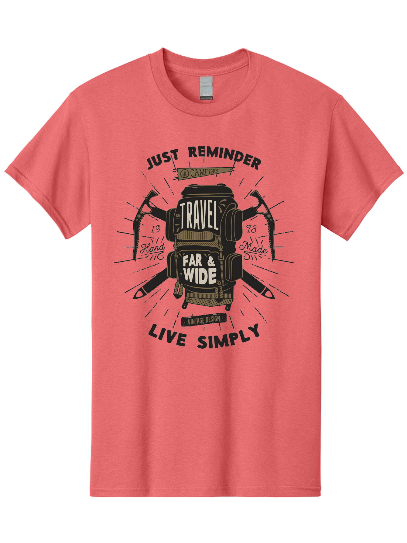 Travel-Far-Wide-2 Men'S Graphic Tee, 100% Cotton, Comfortable Casual Summer Wear, Machine Washable, Travel Inspiration, Adventure Seeking, Camping Gear, Vintage Design, Outdoor Lifestyle, Simple Living, Hand Made, Travel Far And Wide Aab957