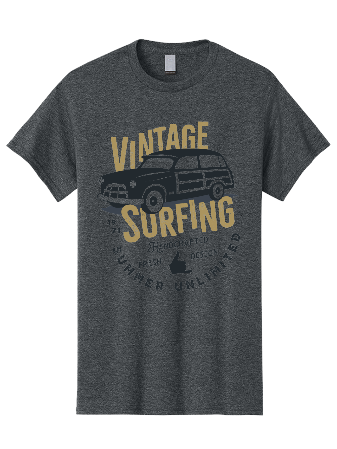 Vintage-Surfing-1 Men'S Graphic Tee, 100% Cotton, Comfortable Casual Summer Wear, Machine Washable, Vintage Surf Car, Retro Surf Culture, Summer Vibes, Surf Inspired Art, Surfer Dude, Cool Car Designs, Classic Surf Style Aab959