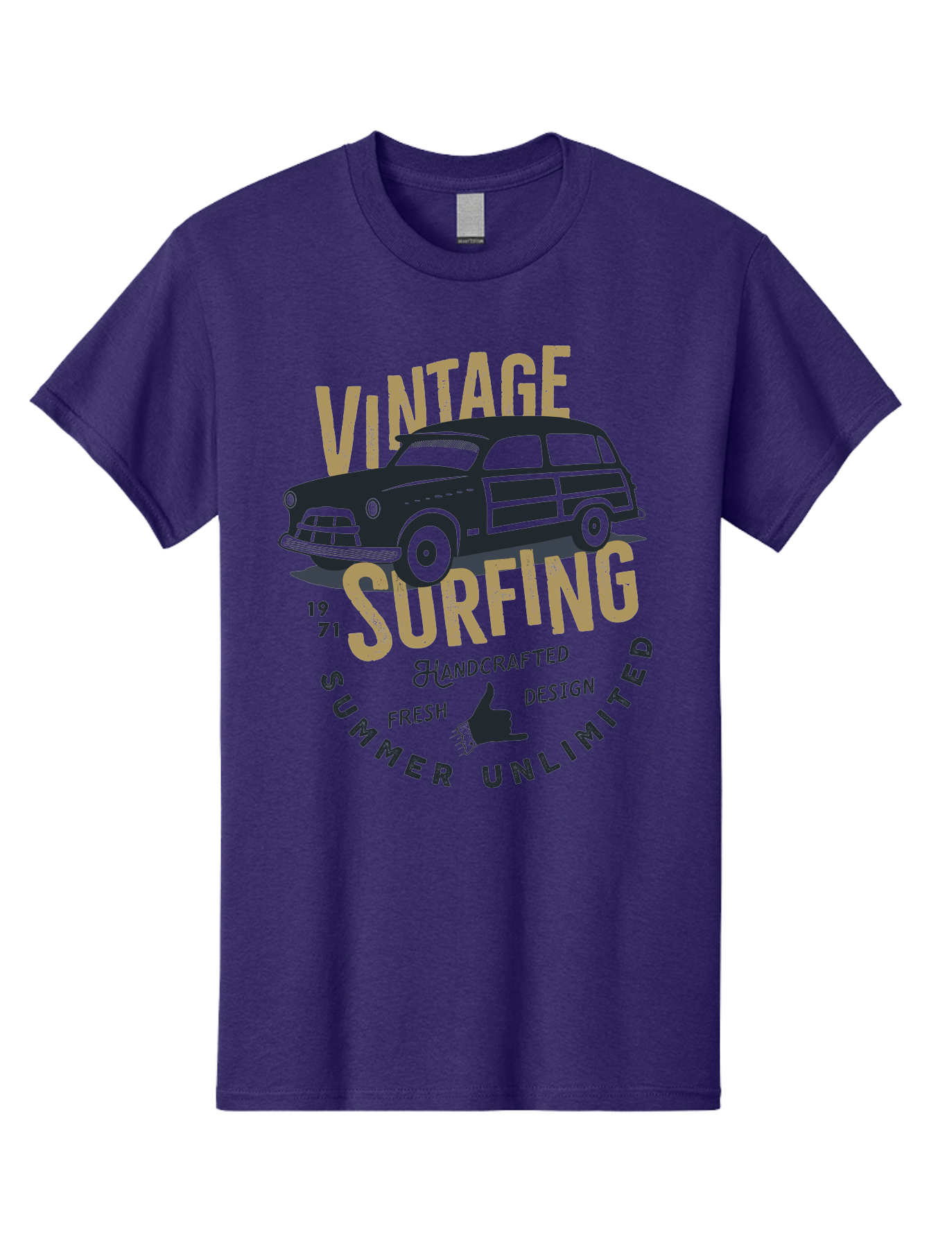 Vintage-Surfing-1 Men'S Graphic Tee, 100% Cotton, Comfortable Casual Summer Wear, Machine Washable, Vintage Surf Car, Retro Surf Culture, Summer Vibes, Surf Inspired Art, Surfer Dude, Cool Car Designs, Classic Surf Style Aab959