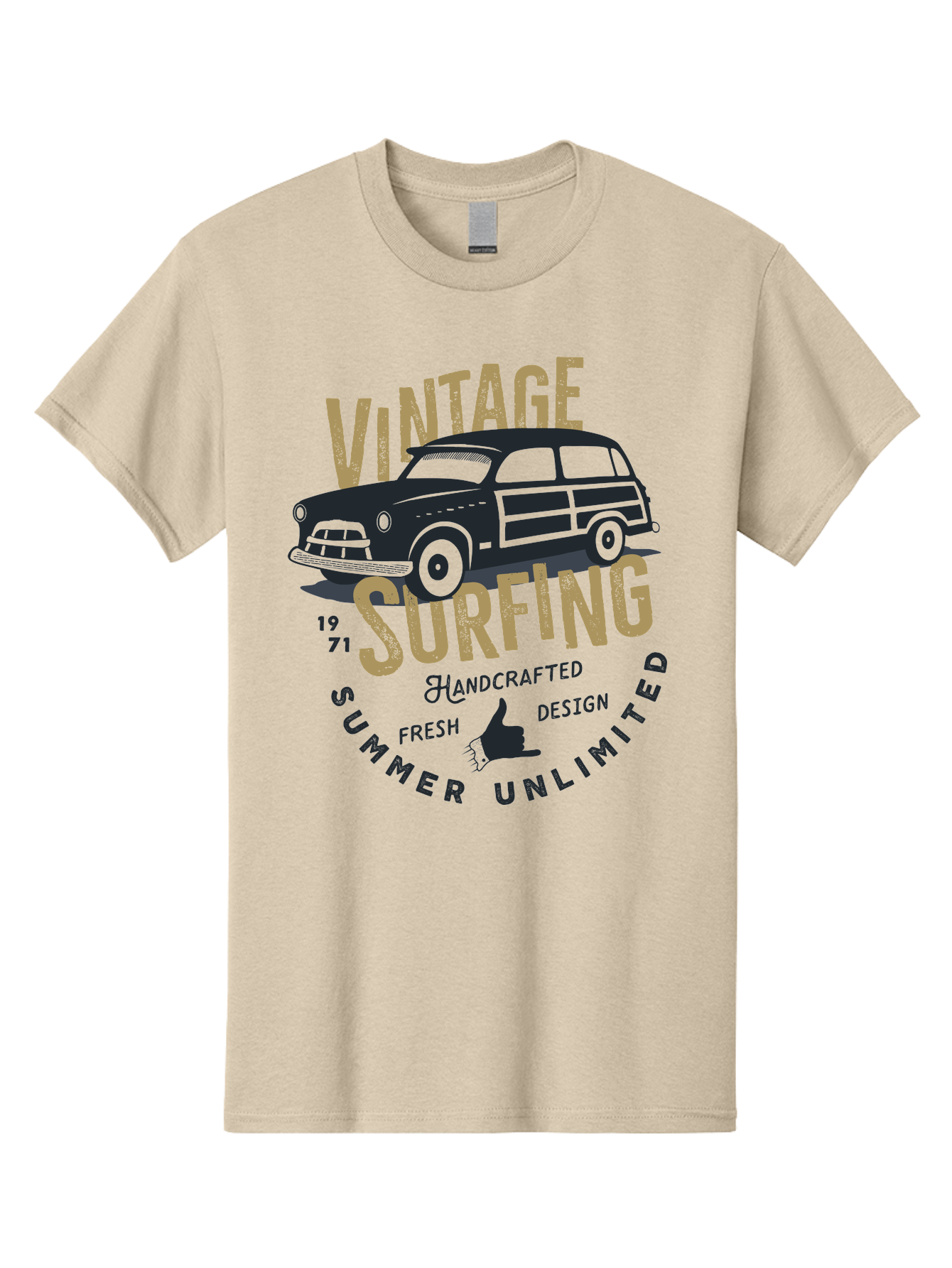 Vintage-Surfing-1 Men'S Graphic Tee, 100% Cotton, Comfortable Casual Summer Wear, Machine Washable, Vintage Surf Car, Retro Surf Culture, Summer Vibes, Surf Inspired Art, Surfer Dude, Cool Car Designs, Classic Surf Style Aab959