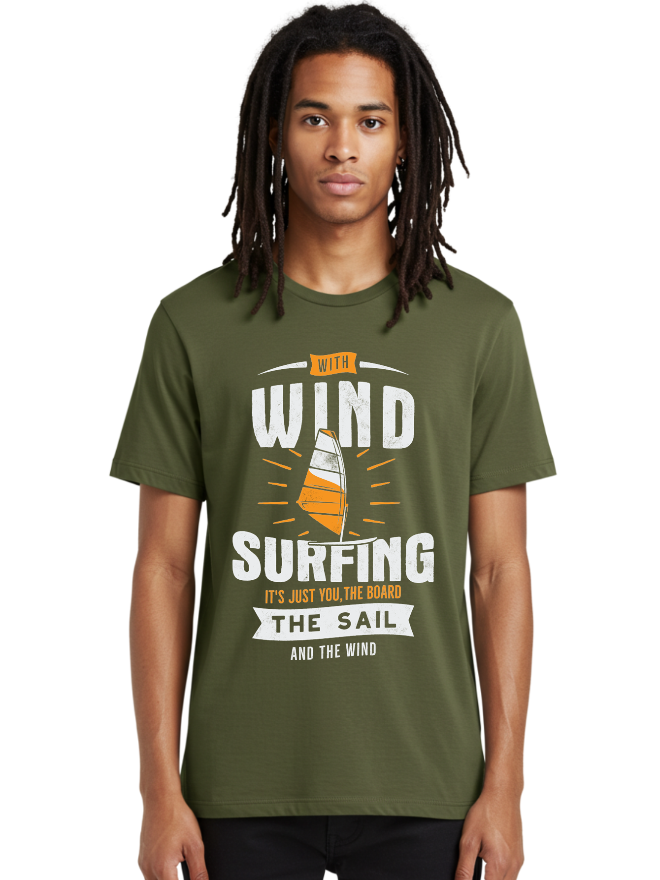Wind-Surfing Men'S Graphic Tee, 100% Cotton, Comfortable Casual Summer Wear, Machine Washable, Windsurfing, Water Sports, Sailing, Adventure Seekers, Thrill Lovers, Windsurfing Quotes, Sailing Inspiration, Surfing Culture, Extreme Sports, Aab964