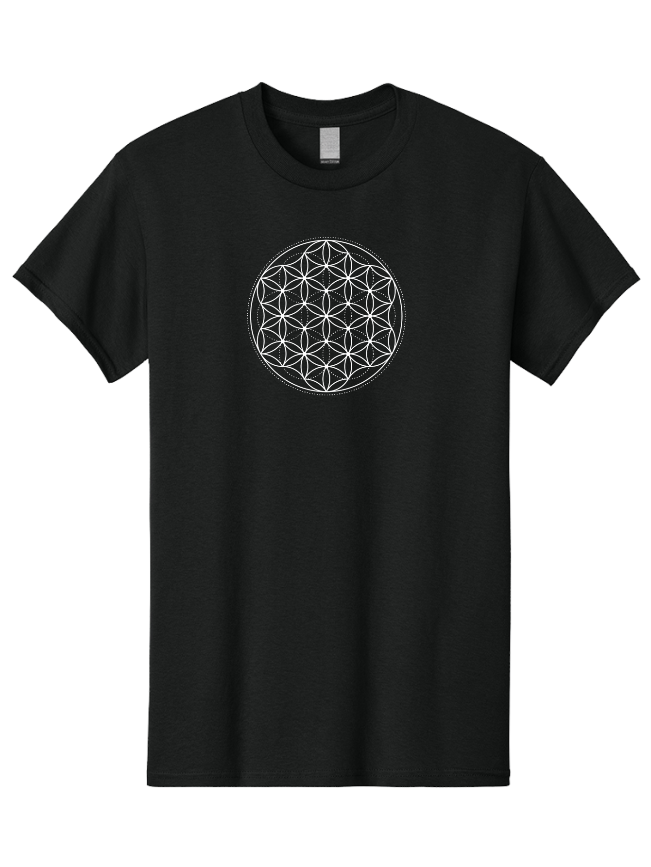 Flower-Of-Life-1 Men'S Graphic Tee, 100% Cotton, Comfortable Casual Summer Wear, Machine Washable, Sacred Geometry, Flower Of Life, Spiritual Symbol, Mystical Pattern, Geometric Design, Harmony, Balance, Unity Aab980
