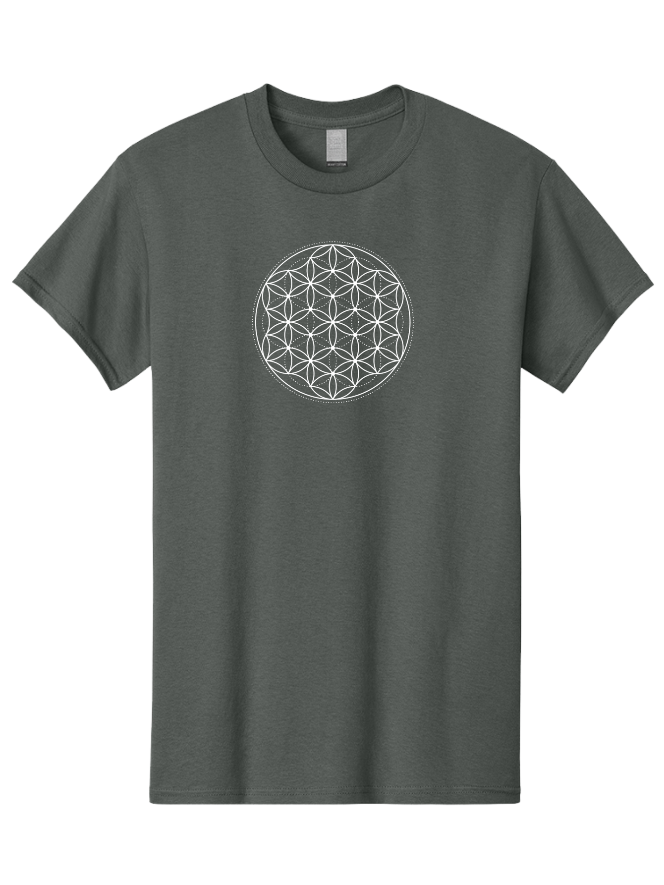 Flower-Of-Life-1 Men'S Graphic Tee, 100% Cotton, Comfortable Casual Summer Wear, Machine Washable, Sacred Geometry, Flower Of Life, Spiritual Symbol, Mystical Pattern, Geometric Design, Harmony, Balance, Unity Aab980