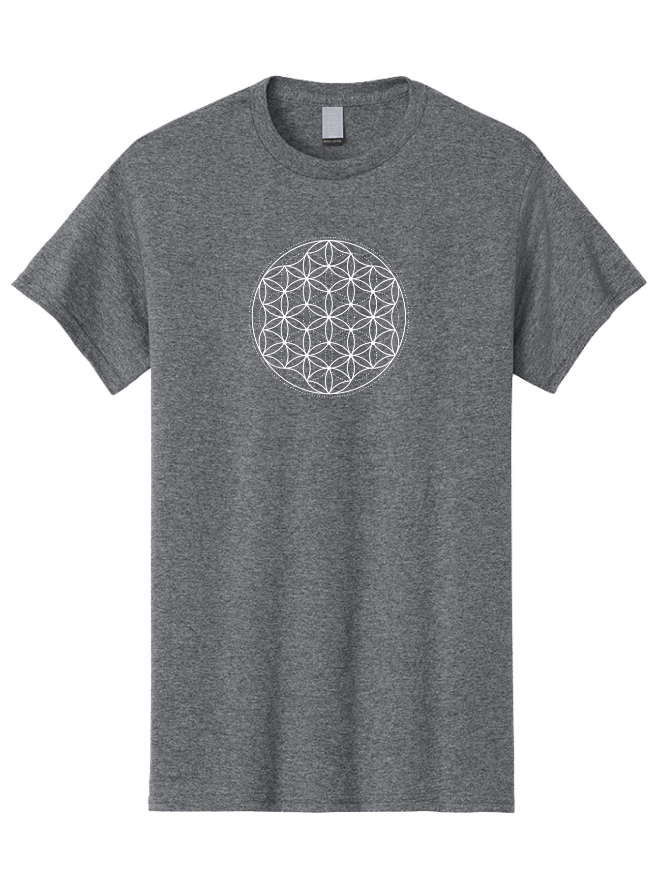 Flower-Of-Life-1 Men'S Graphic Tee, 100% Cotton, Comfortable Casual Summer Wear, Machine Washable, Sacred Geometry, Flower Of Life, Spiritual Symbol, Mystical Pattern, Geometric Design, Harmony, Balance, Unity Aab980