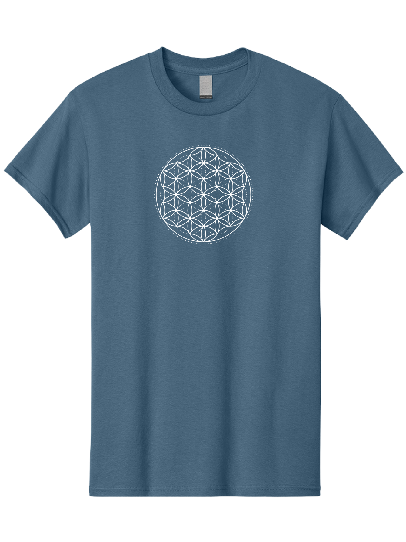 Flower-Of-Life-1 Men'S Graphic Tee, 100% Cotton, Comfortable Casual Summer Wear, Machine Washable, Sacred Geometry, Flower Of Life, Spiritual Symbol, Mystical Pattern, Geometric Design, Harmony, Balance, Unity Aab980