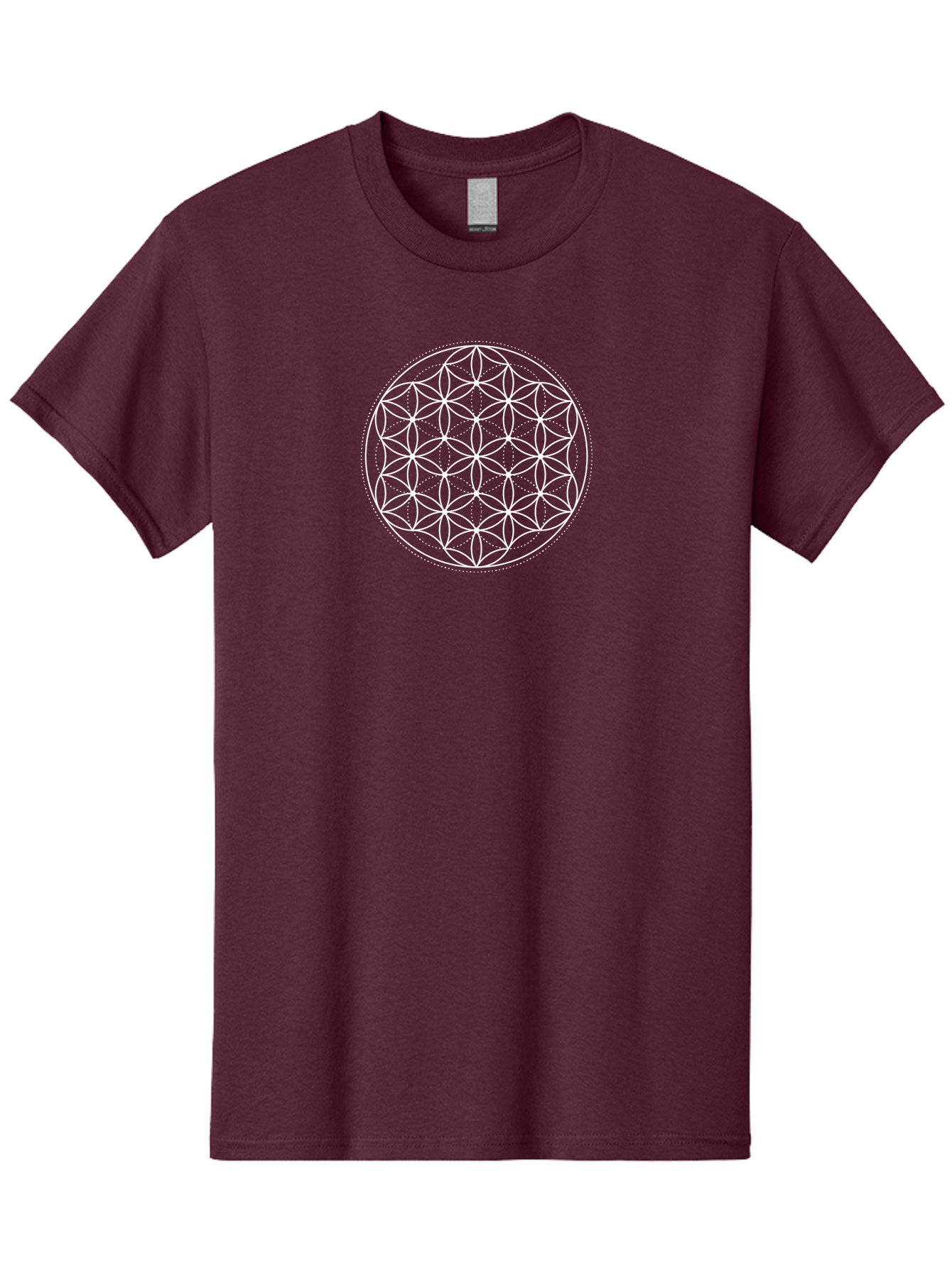 Flower-Of-Life-1 Men'S Graphic Tee, 100% Cotton, Comfortable Casual Summer Wear, Machine Washable, Sacred Geometry, Flower Of Life, Spiritual Symbol, Mystical Pattern, Geometric Design, Harmony, Balance, Unity Aab980