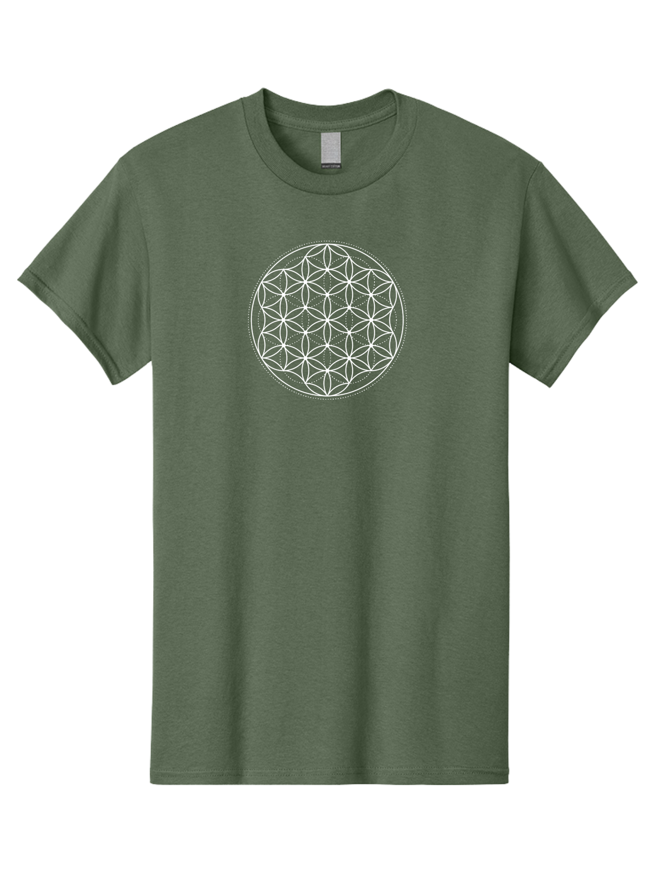 Flower-Of-Life-1 Men'S Graphic Tee, 100% Cotton, Comfortable Casual Summer Wear, Machine Washable, Sacred Geometry, Flower Of Life, Spiritual Symbol, Mystical Pattern, Geometric Design, Harmony, Balance, Unity Aab980