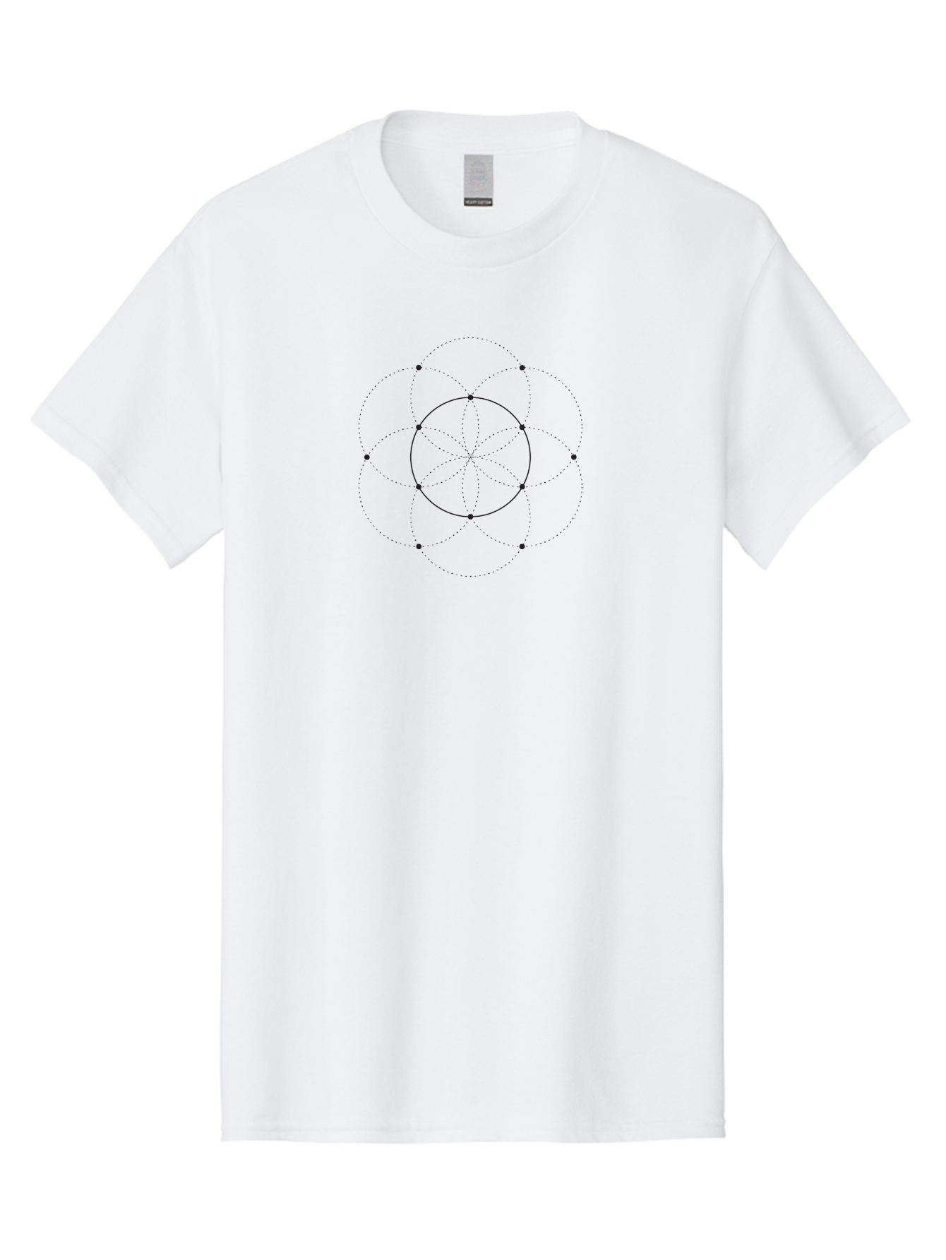 Flower-Of-Life-2 Men'S Graphic Tee, 100% Cotton, Comfortable Casual Summer Wear, Machine Washable, Sacred Geometry, Flower Of Life, Geometric Pattern, Interconnected Circles, Symbolic Design, Mystical Art, Spiritual Symbolism, Divine Geometry Aab981