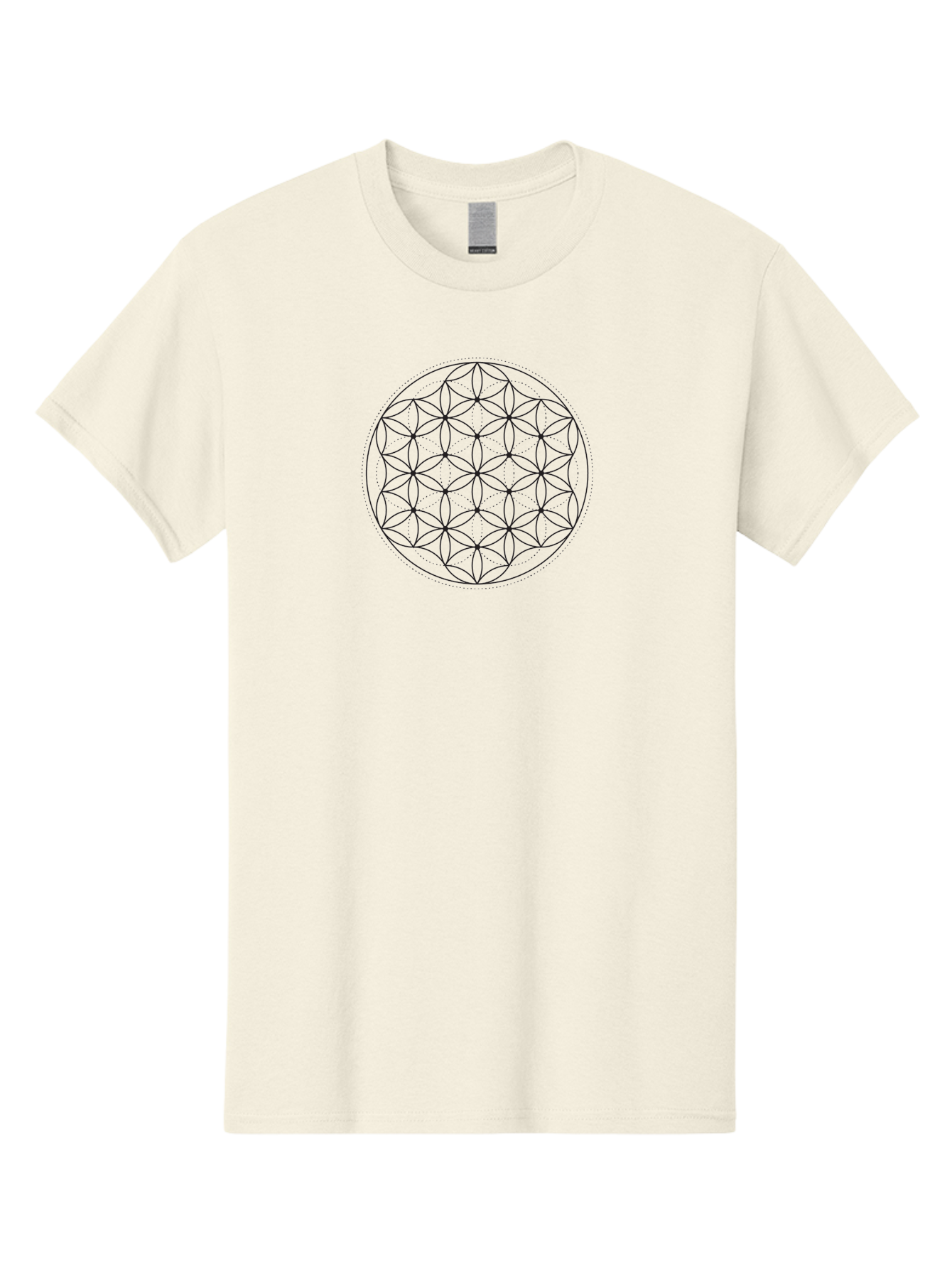 Flower-Of-Life Men'S Graphic Tee, 100% Cotton, Comfortable Casual Summer Wear, Machine Washable, Sacred Geometry Pattern, Flower Of Life, Geometric Design, Spiritual Symbol, Intricate Details, Mandala, Metaphysical Art, Mystical Shapes Aab982