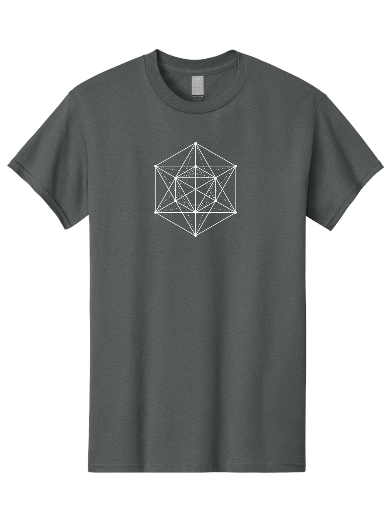 Geometric-Shape Men'S Graphic Tee, 100% Cotton, Comfortable Casual Summer Wear, Machine Washable, Geometric Shape, Complex Pattern, Interconnected Lines, Symmetrical Design, White Lines, Sacred Geometry, Intricate Details Aab985