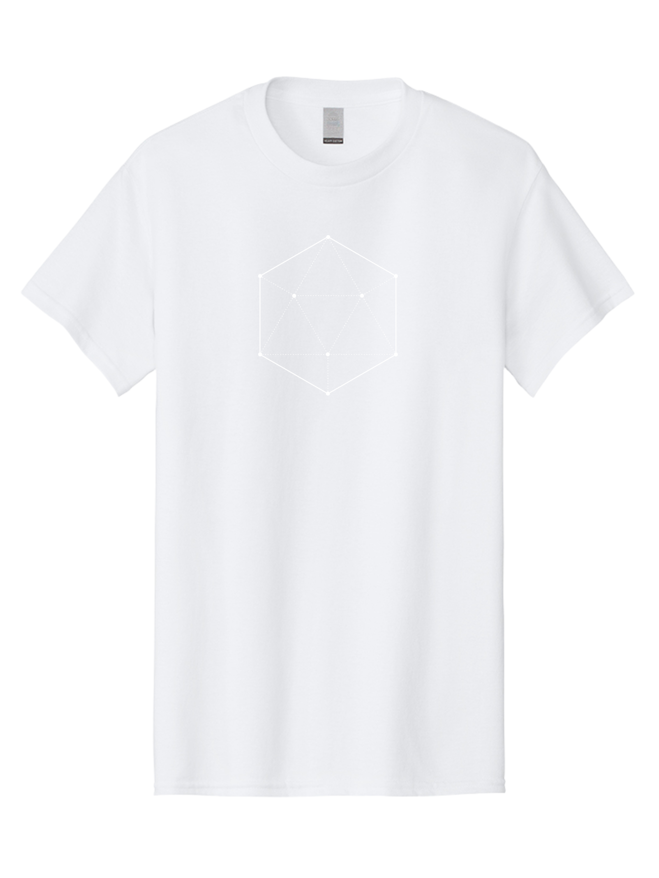 Heptagon Men'S Graphic Tee, 100% Cotton, Comfortable Casual Summer Wear, Machine Washable, Geometric Shape, Heptagon, White Lines, Dotted Lines, Symmetry, Mathematical Diagram, Polygon, Graphic Design Element, Modern Art Aab986