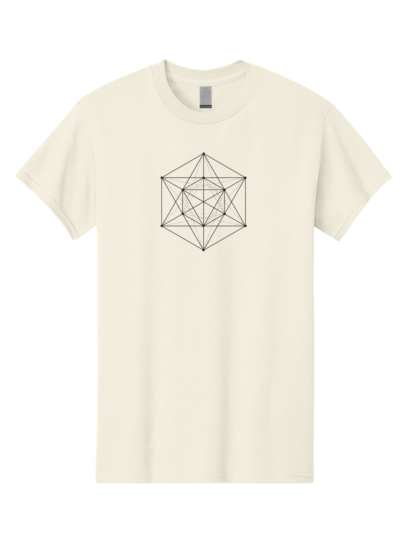 Octahedron Men'S Graphic Tee, 100% Cotton, Comfortable Casual Summer Wear, Machine Washable, Geometric Shape, Symmetrical Design, Polyhedron, 3D Geometry, Triangular Faces, Interconnected Lines, Complex Structure, Mathematical Art, Geometry, Aab988