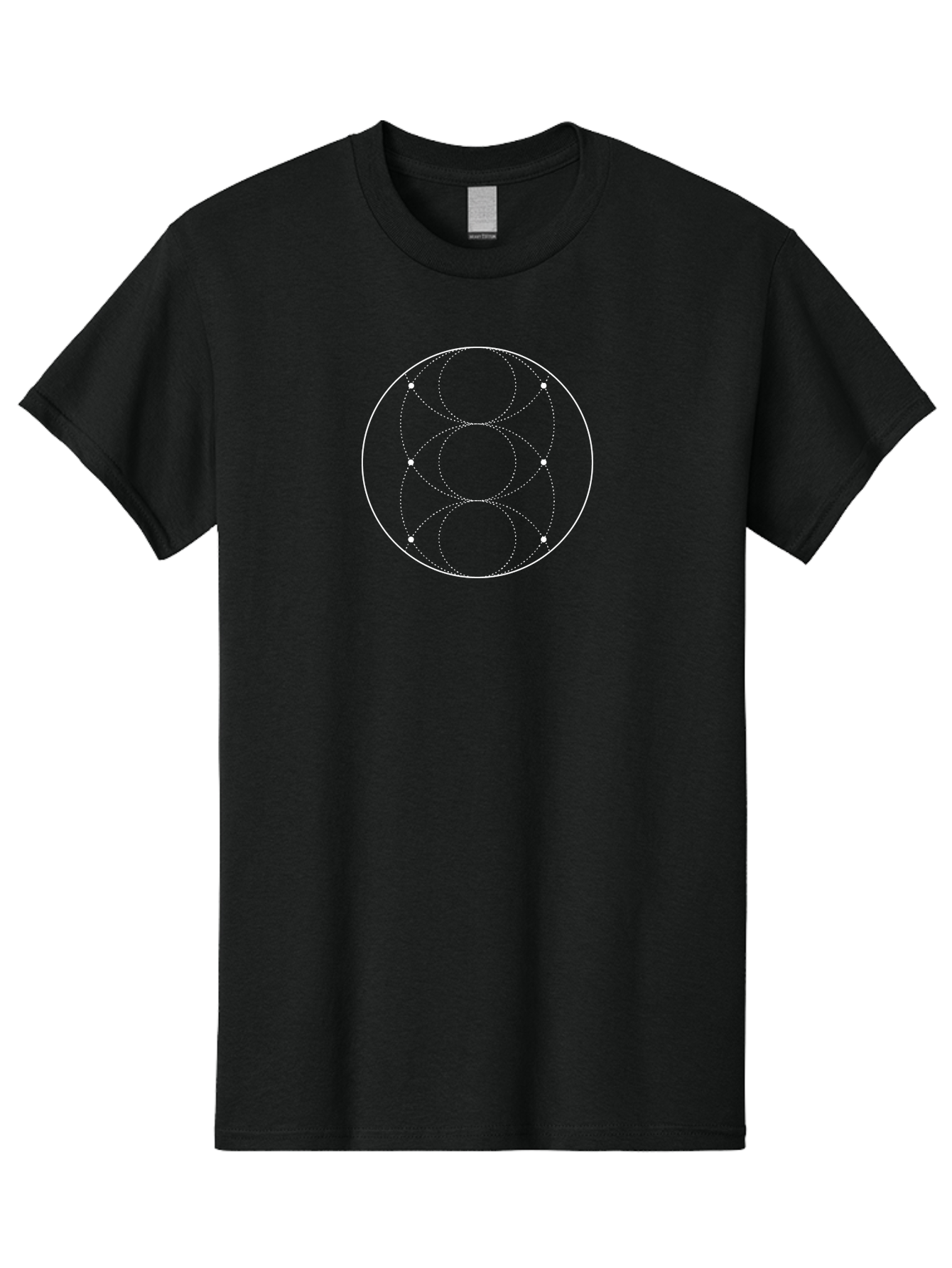 Orbital-Pattern Men'S Graphic Tee, 100% Cotton, Comfortable Casual Summer Wear, Machine Washable, Circle Diagram, White Circles, Dotted Lines, Geometric Shape, Abstract Design, Minimalist Art, Simple Graphics, White Dots, Symmetrical Pattern Aab989