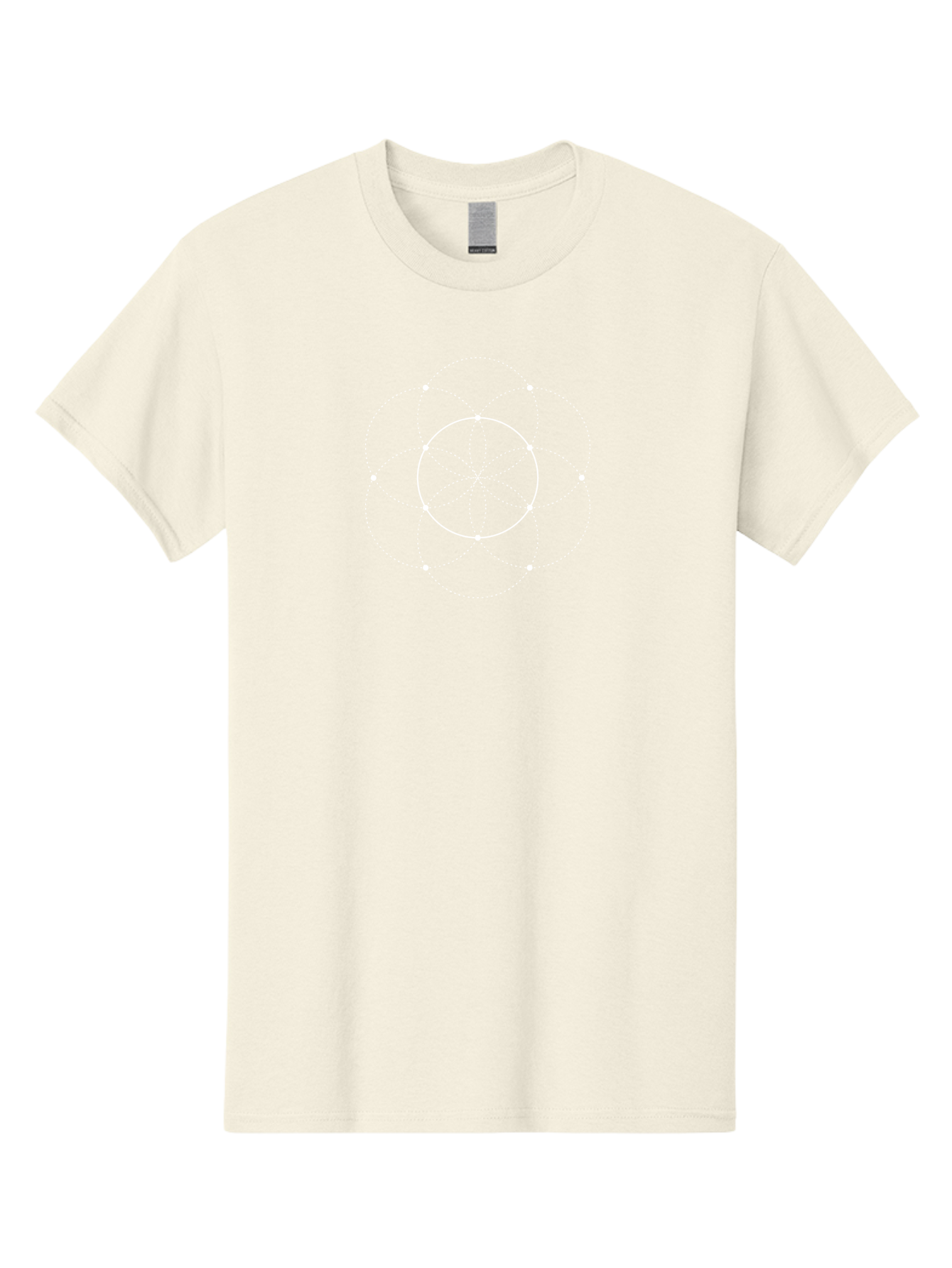 Sacred-Geometry-Flower Men'S Graphic Tee, 100% Cotton, Comfortable Casual Summer Wear, Machine Washable, Sacred Geometry, Geometric Pattern, White Circles, Dotted Lines, Flower Of Life, Spiritual Symbol, Mystic Design, Geometric Shape Aab991