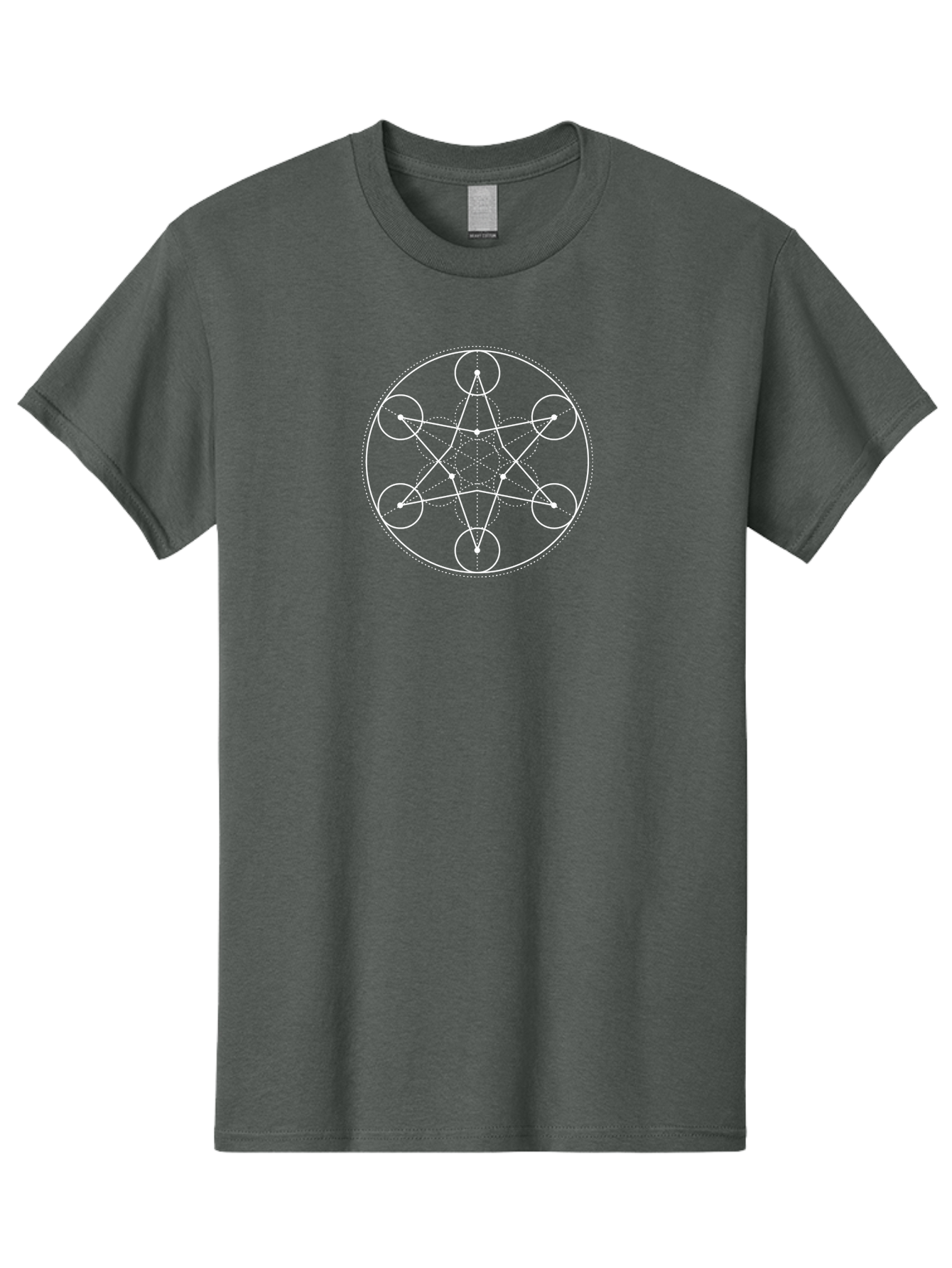 Septagram-Symbol Men'S Graphic Tee, 100% Cotton, Comfortable Casual Summer Wear, Machine Washable, Heptagram Symbol, Seven Pointed Star, Mystical Geometry, Sacred Shapes, Spiritual Design, Esoteric Art, Magical Symbol Aab994