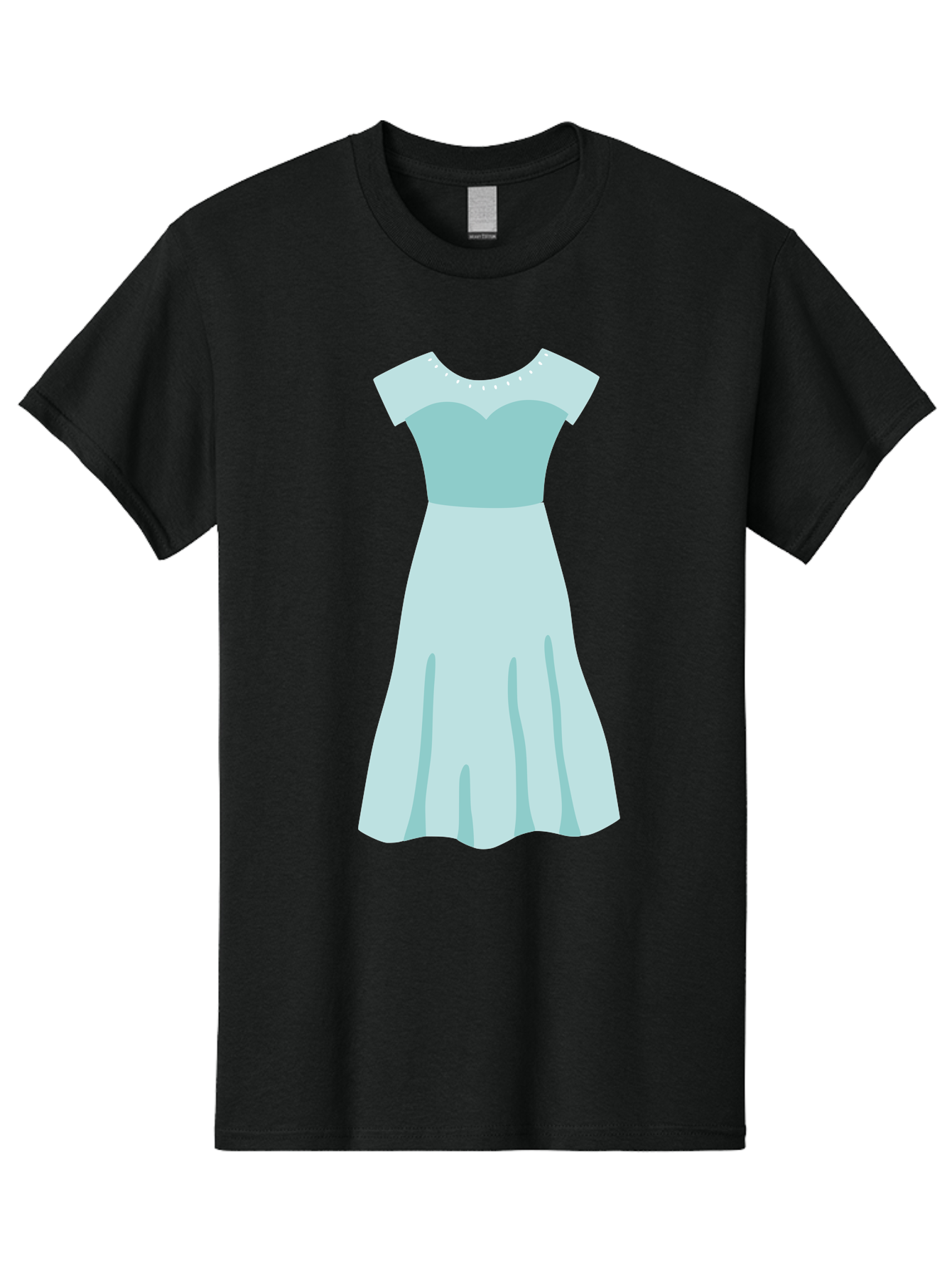 Baby-Blue-Sweetheart-Dress Men'S Graphic Tee, 100% Cotton, Comfortable Casual Summer Wear, Machine Washable, Simple Dress, Sweetheart Neckline, Short Sleeves, Knee-Length Dress, Minimalist Fashion, Simple Elegance, Feminine Style, Aab999