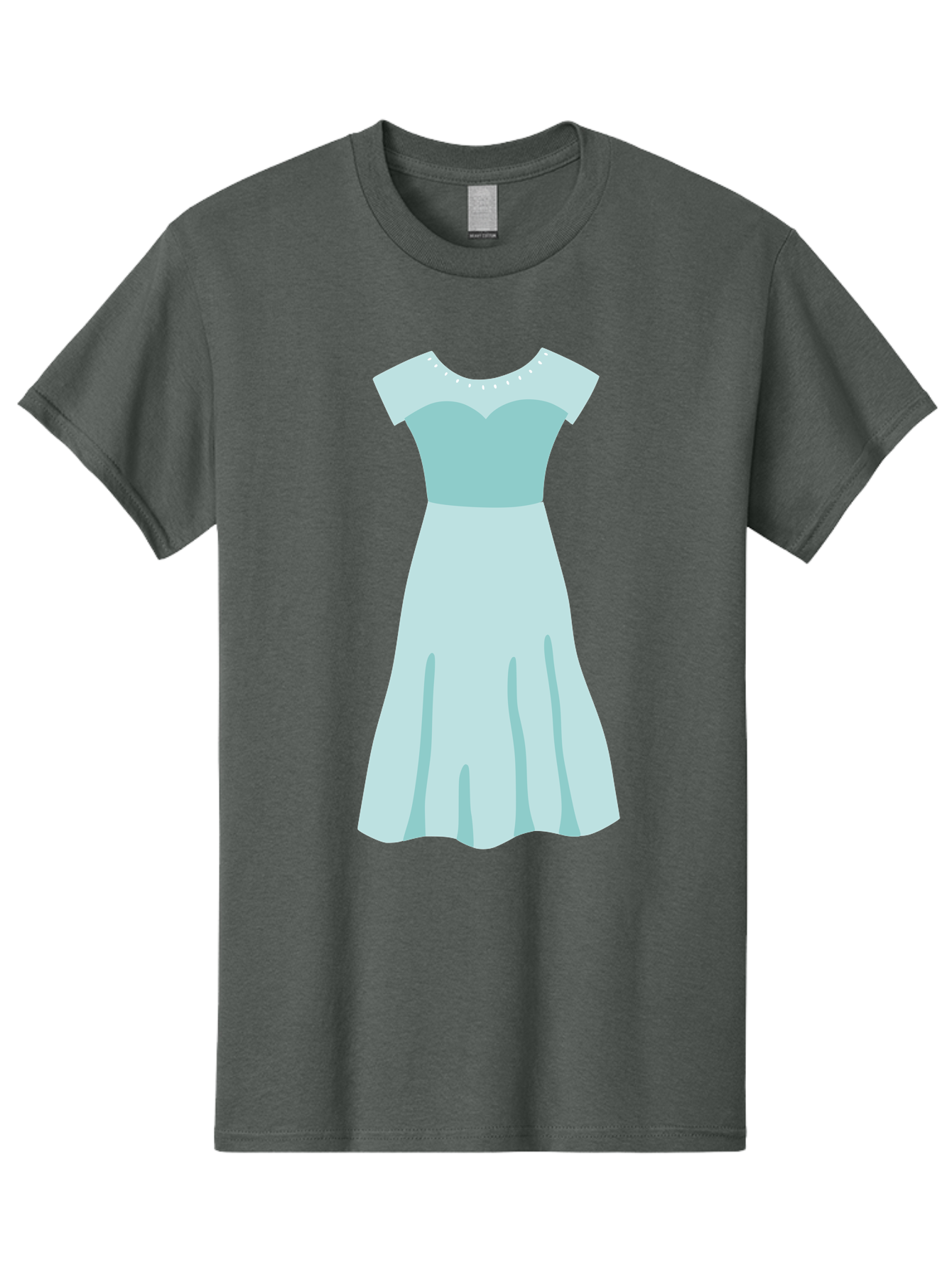 Baby-Blue-Sweetheart-Dress Men'S Graphic Tee, 100% Cotton, Comfortable Casual Summer Wear, Machine Washable, Simple Dress, Sweetheart Neckline, Short Sleeves, Knee-Length Dress, Minimalist Fashion, Simple Elegance, Feminine Style, Aab999