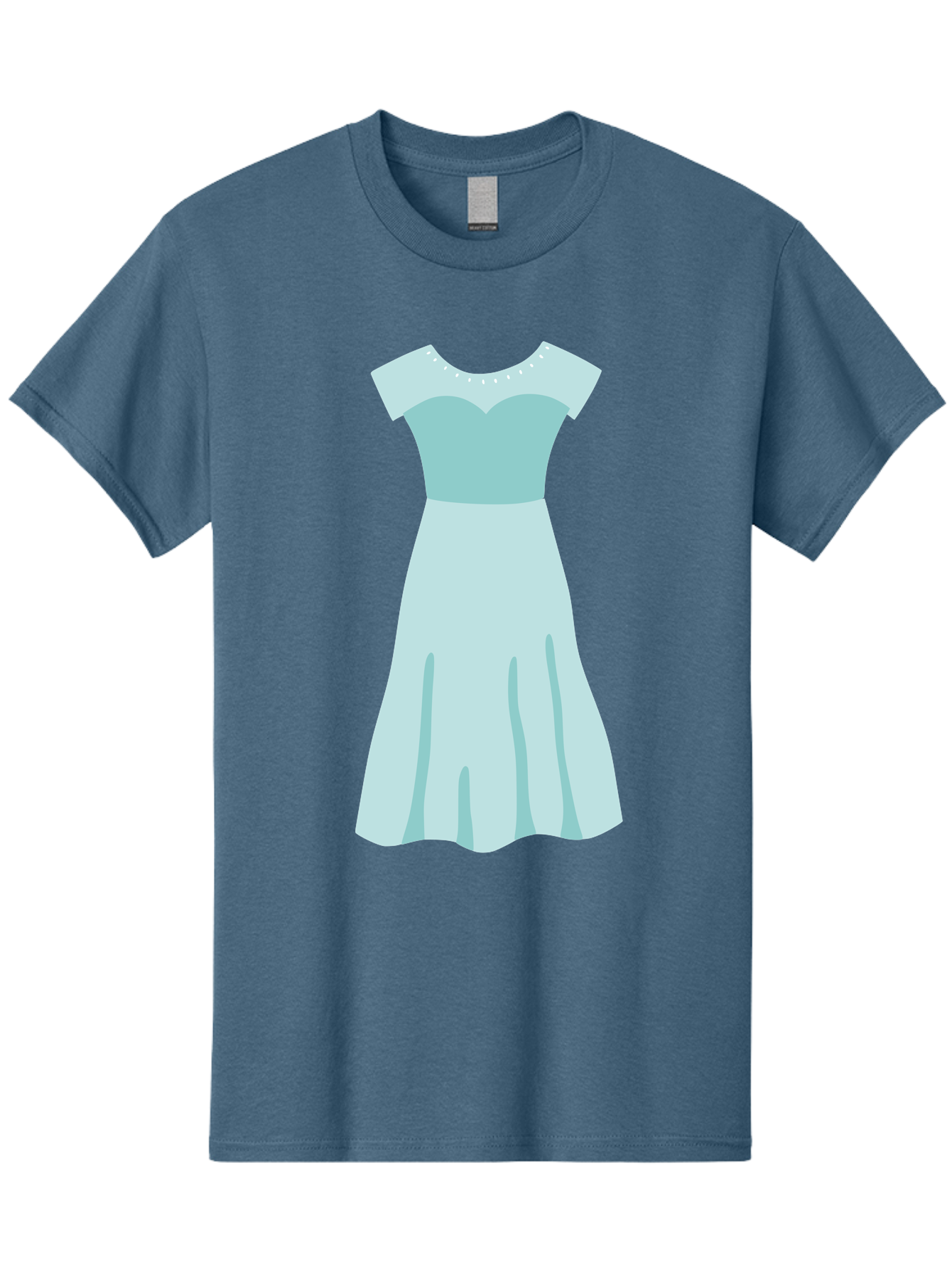 Baby-Blue-Sweetheart-Dress Men'S Graphic Tee, 100% Cotton, Comfortable Casual Summer Wear, Machine Washable, Simple Dress, Sweetheart Neckline, Short Sleeves, Knee-Length Dress, Minimalist Fashion, Simple Elegance, Feminine Style, Aab999