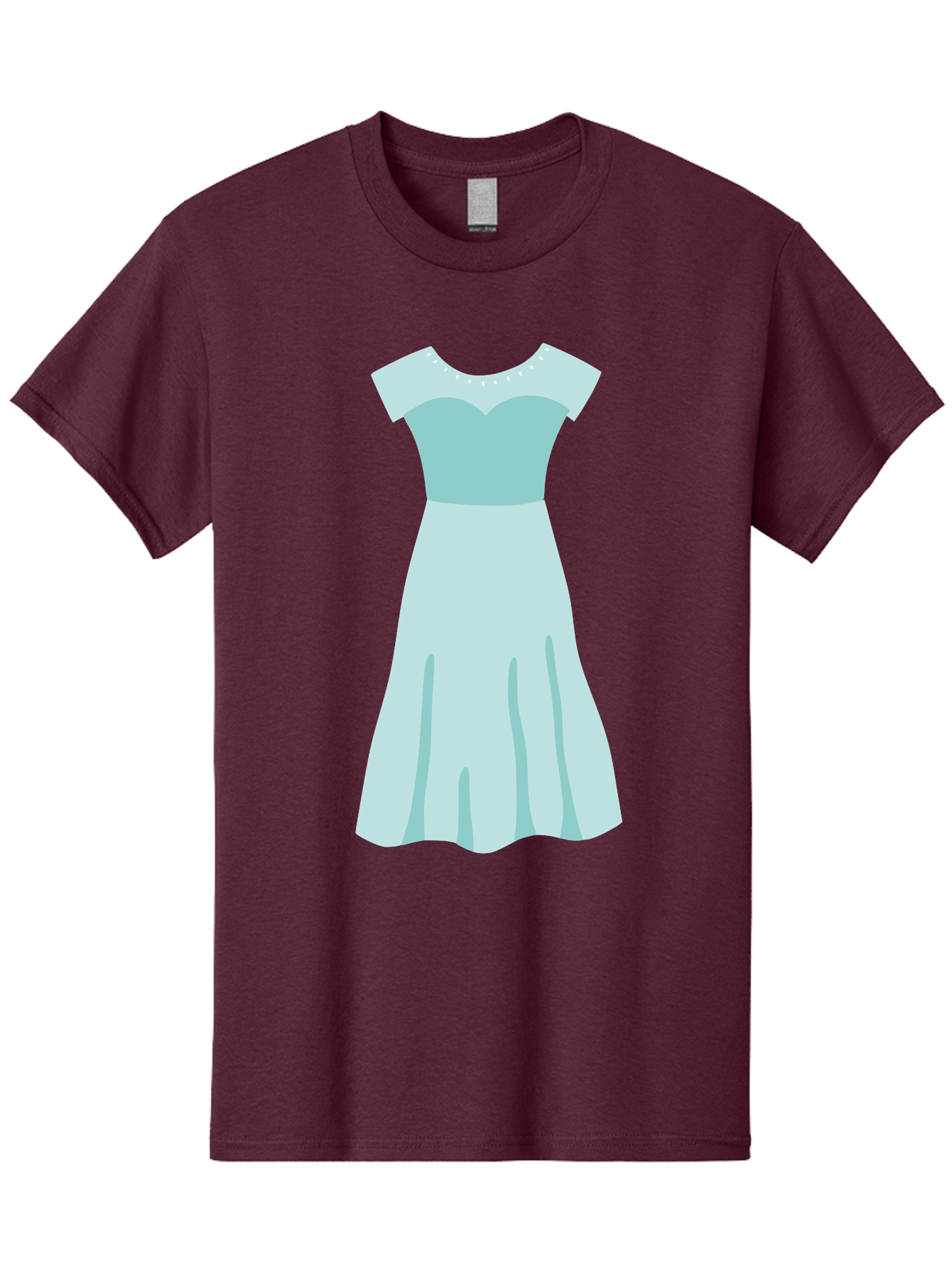 Baby-Blue-Sweetheart-Dress Men'S Graphic Tee, 100% Cotton, Comfortable Casual Summer Wear, Machine Washable, Simple Dress, Sweetheart Neckline, Short Sleeves, Knee-Length Dress, Minimalist Fashion, Simple Elegance, Feminine Style, Aab999