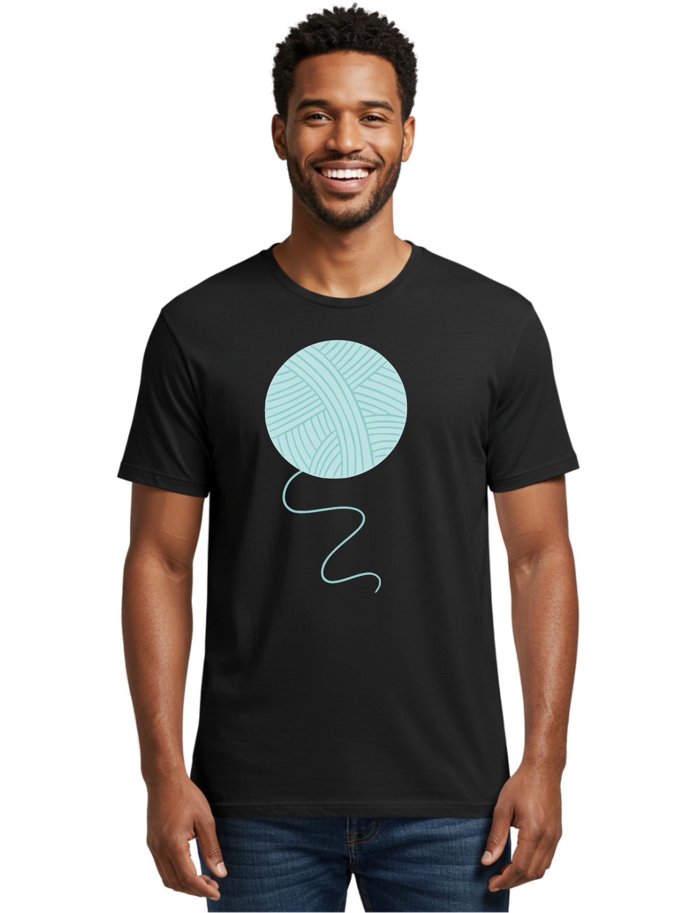 Ball-Of-Yarn Men'S Graphic Tee, 100% Cotton, Comfortable Casual Summer Wear, Machine Washable, Ball Of Yarn, Knitting Supplies, Crafting Essentials, Yarn Thread, Creative Hobbies, Handmade Crafts, Knitting Yarn Aac000