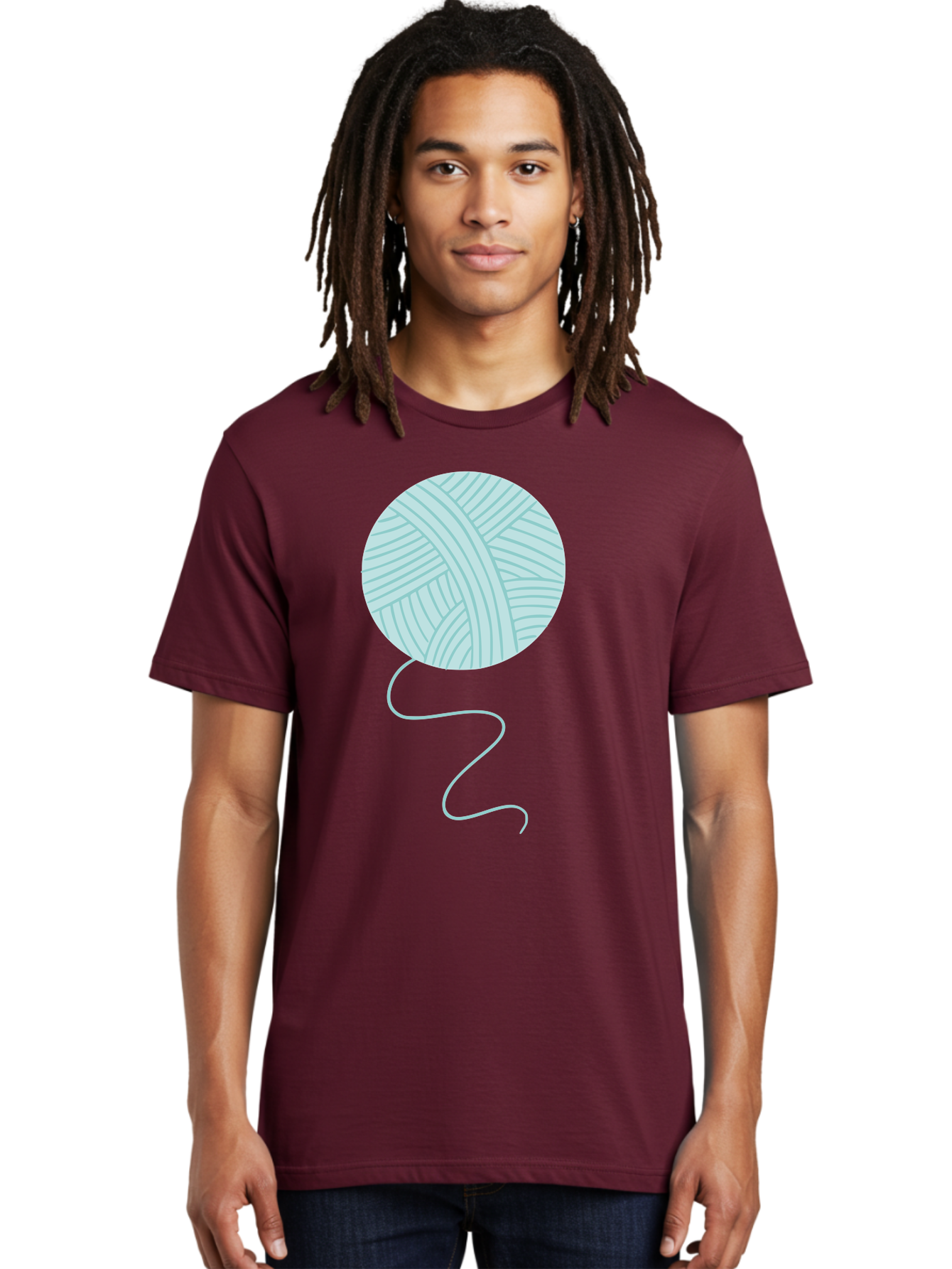 Ball-Of-Yarn Men'S Graphic Tee, 100% Cotton, Comfortable Casual Summer Wear, Machine Washable, Ball Of Yarn, Knitting Supplies, Crafting Essentials, Yarn Thread, Creative Hobbies, Handmade Crafts, Knitting Yarn Aac000