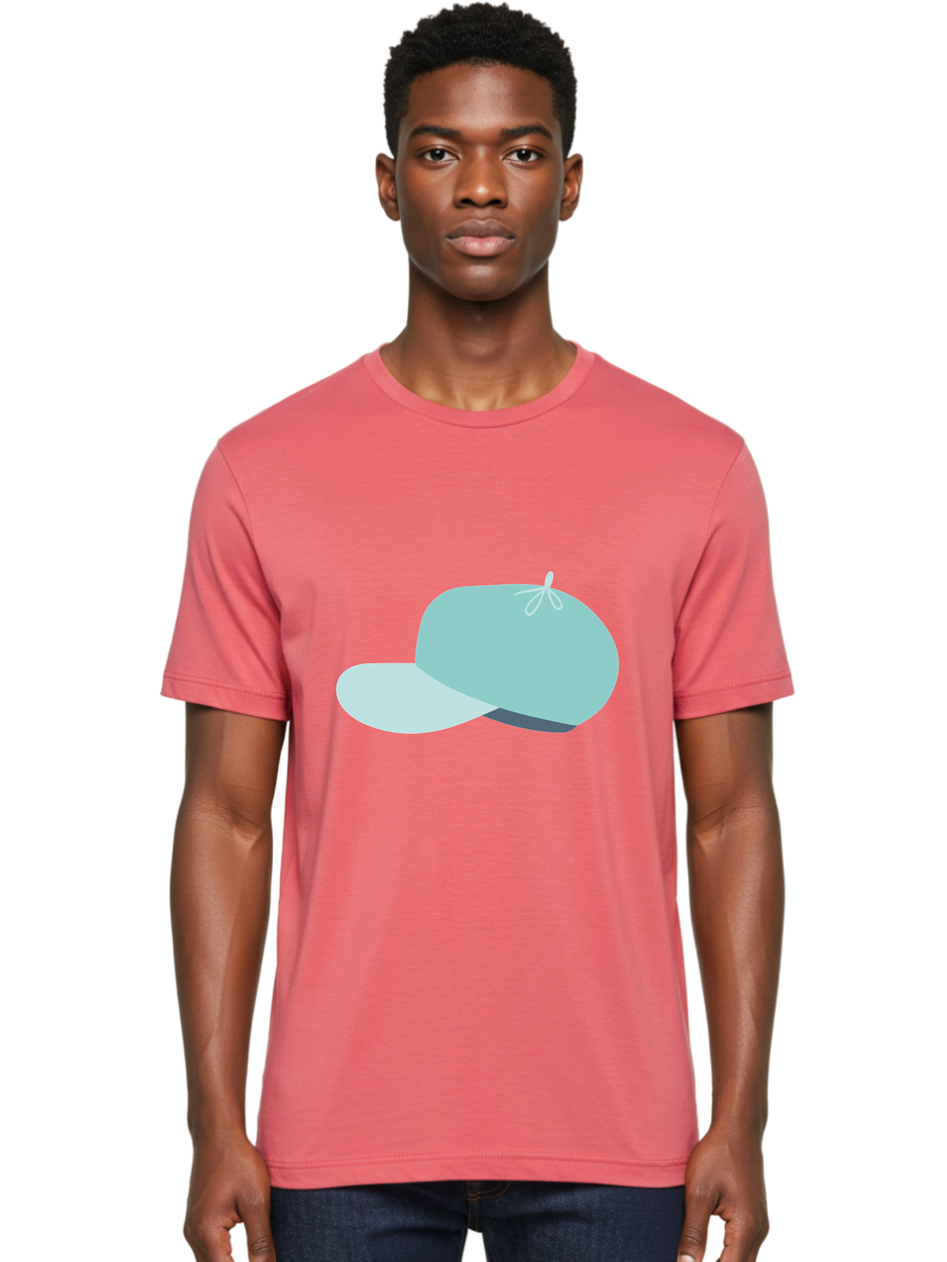 Baseball-Cap Men'S Graphic Tee, 100% Cotton, Comfortable Casual Summer Wear, Machine Washable, Baseball Cap, Sports Headwear, Casual Fashion, Adjustable Cap, Minimalist Design, Simple Style, Cap With Brim Aac001