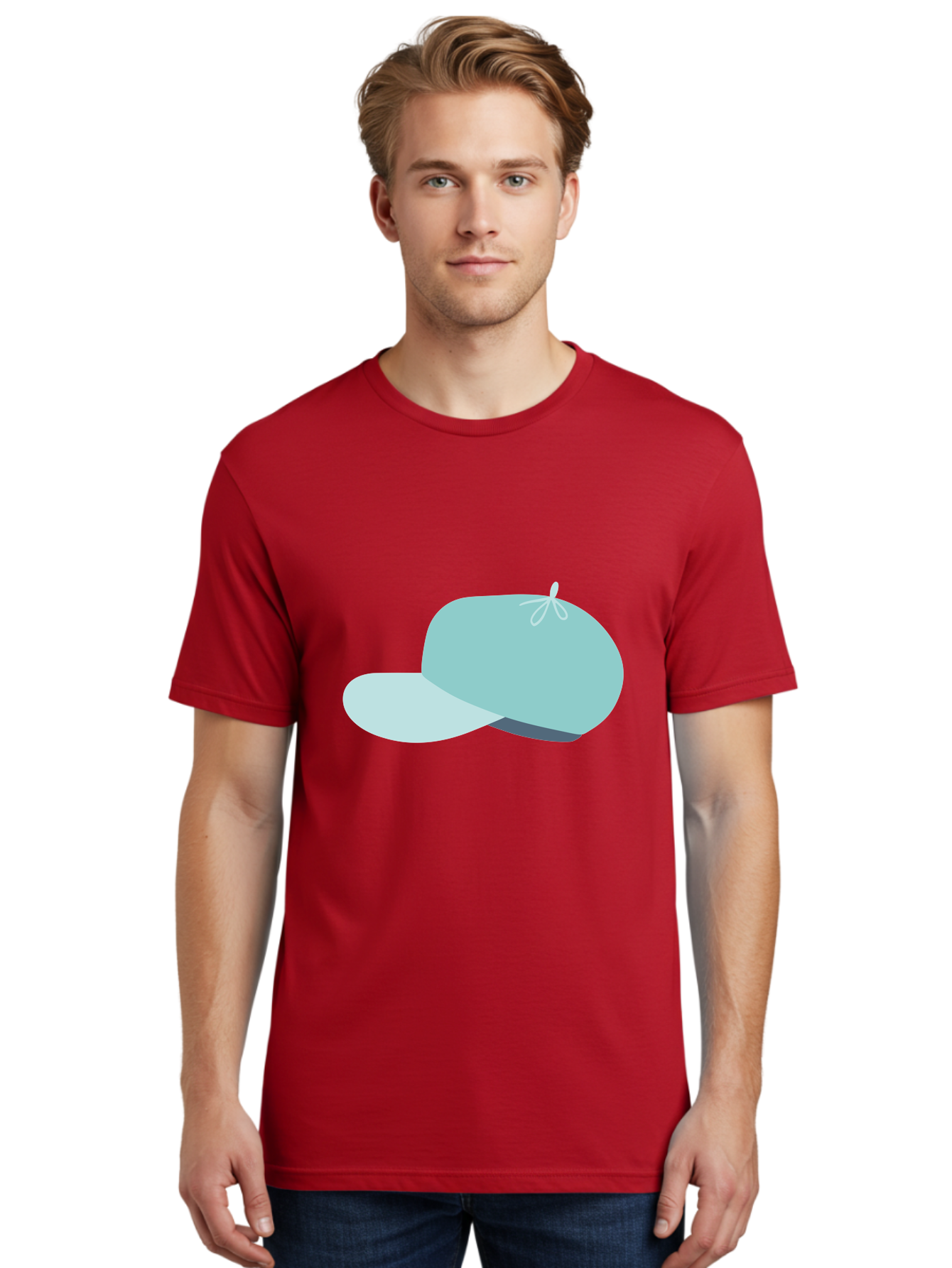 Baseball-Cap Men'S Graphic Tee, 100% Cotton, Comfortable Casual Summer Wear, Machine Washable, Baseball Cap, Sports Headwear, Casual Fashion, Adjustable Cap, Minimalist Design, Simple Style, Cap With Brim Aac001